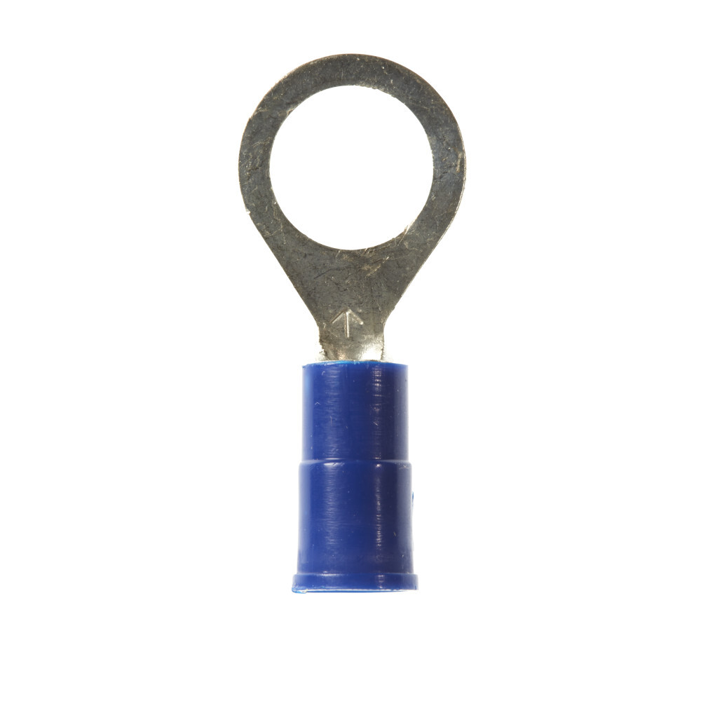 7100007055 Insulated Block Fork, 16 to 14 AWG Conductor, 0.85 in L, Brazed Seam Barrel, ETP/Electrolytic Copper, Blue