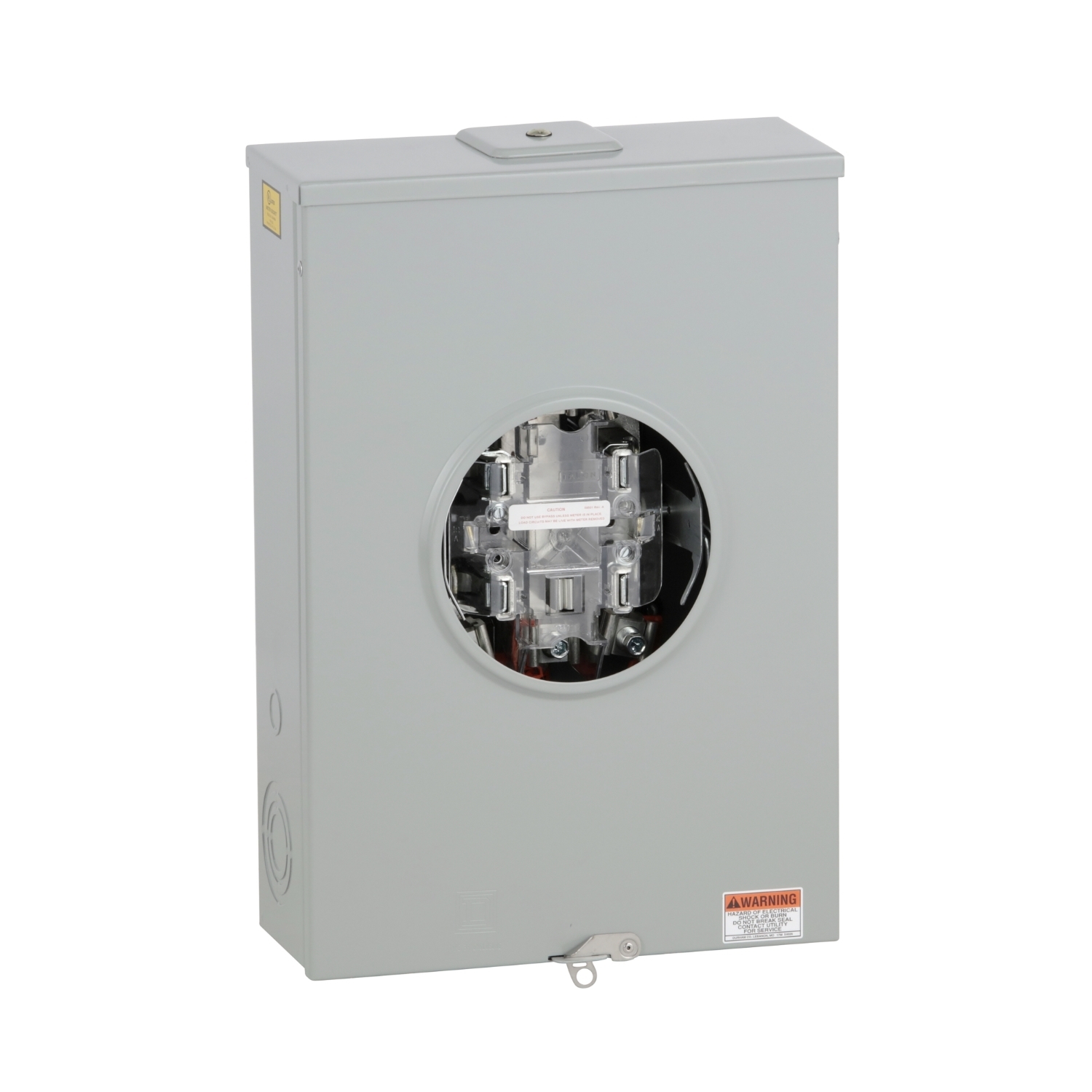 1008801 Single Position Meter Socket, 200 Amp, 1 Phase, Ringless, Horn, 4 Jaws with release, OH, UG, 600V, Steel