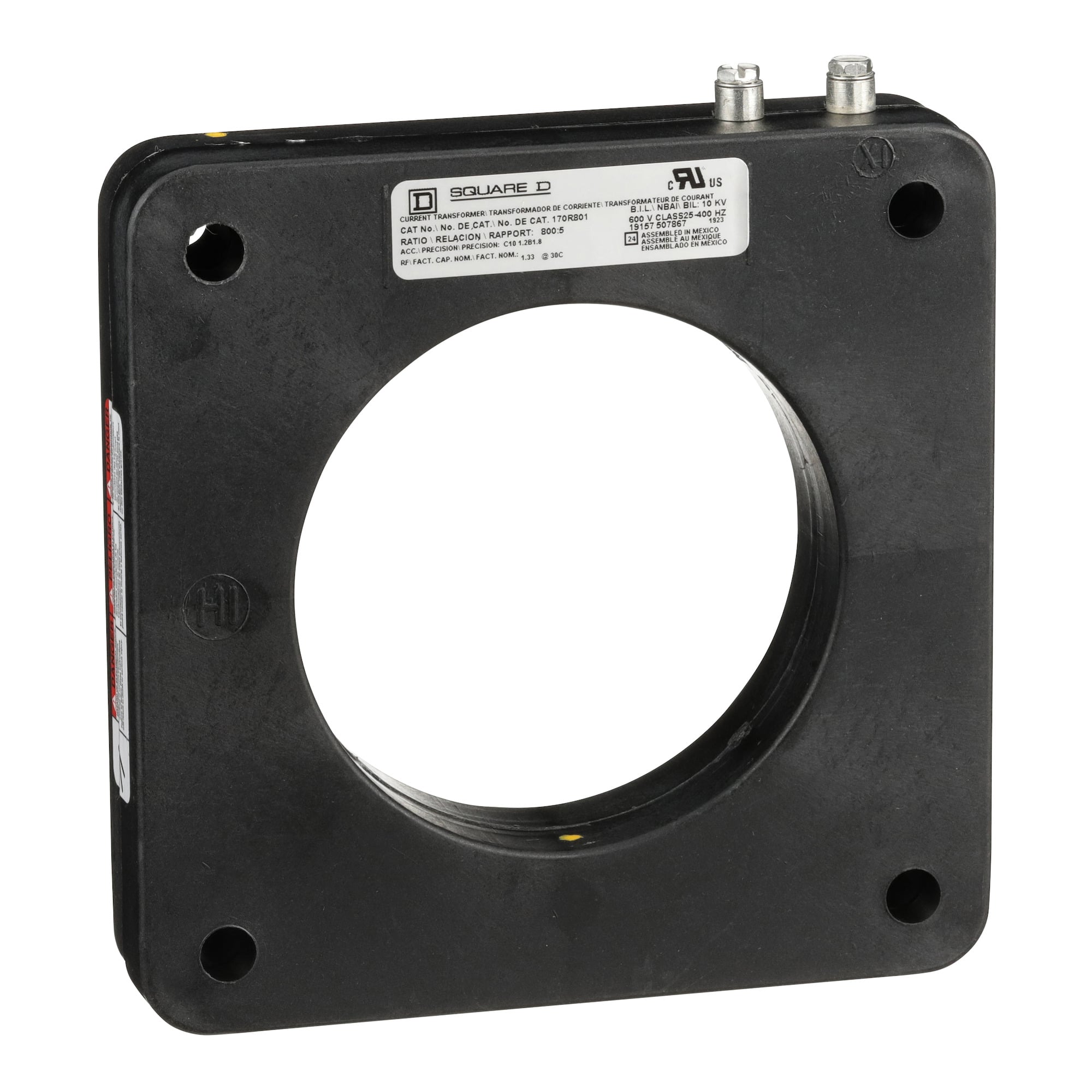 170R801 Model 170R Torroidal Current Transformer, 800:05 Current Ratio, 25 to 400 Hz
