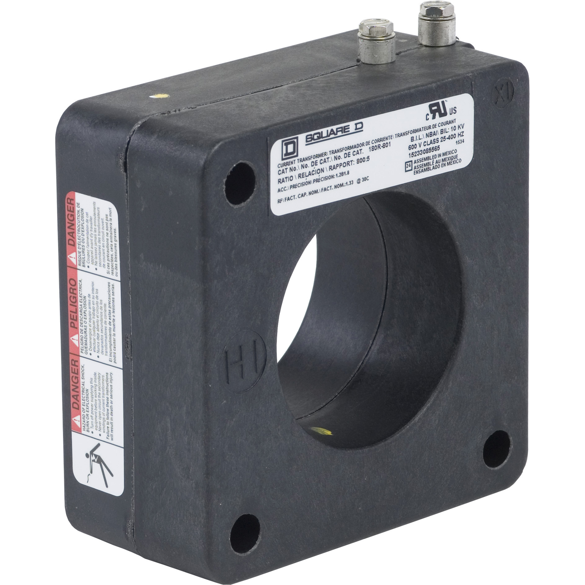 180R801 Model 180R Torroidal Current Transformer, 800:05 Current Ratio, 25 to 400 Hz
