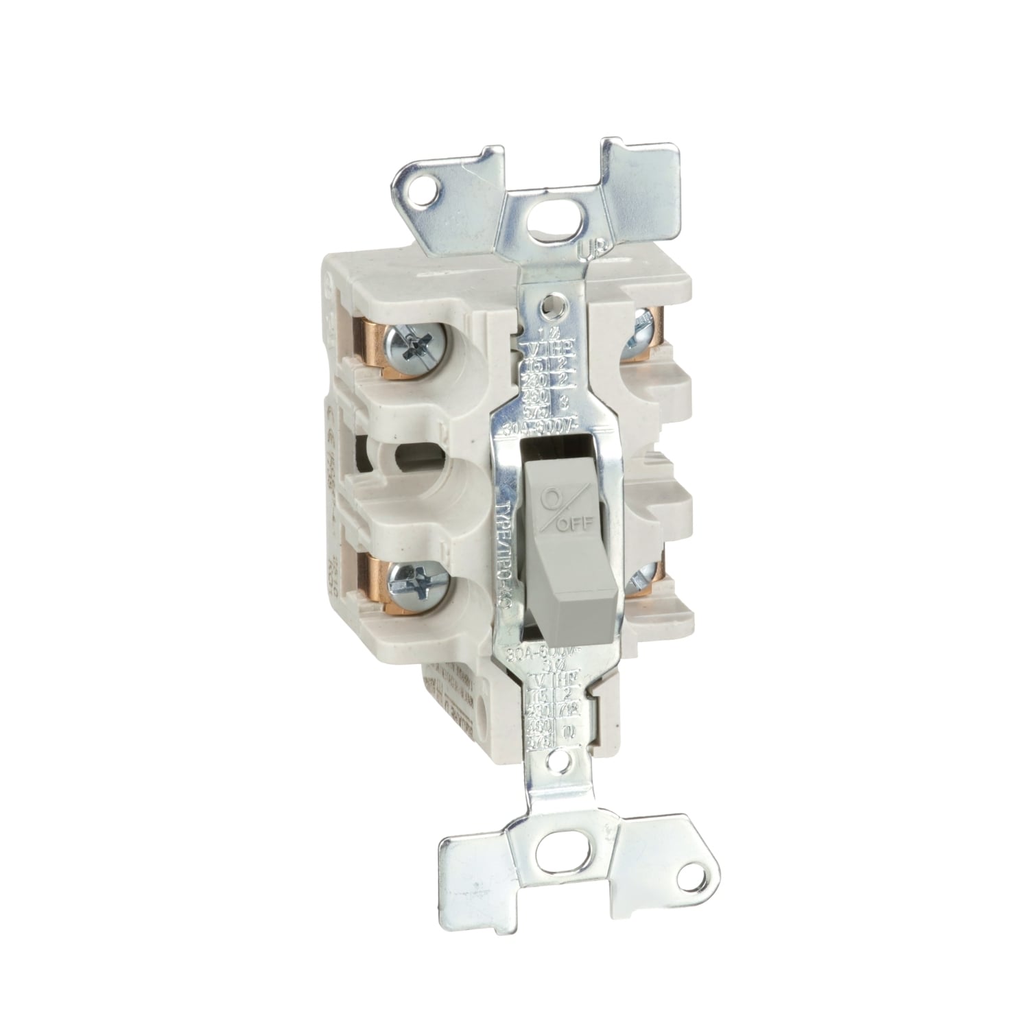 2510KO1 Type K 1-ph 1-Unit Manual Switch, 600 VAC, 230 VDC, 30 A, 1 hp at 90 VDC/1-1/2 hp at 230 VDC/2 hp at 115 VDC/115 VAC/230 VAC/3 hp at 460 VAC/575 VAC Power Rating