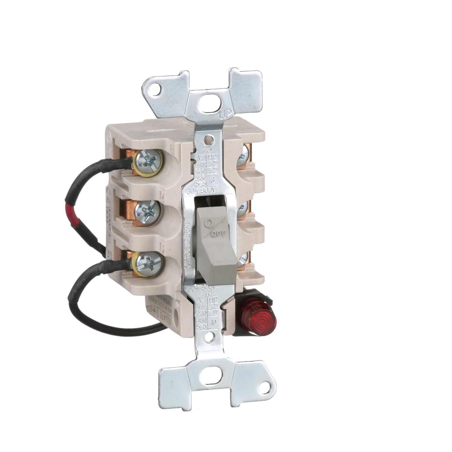 2510KO2C 3-Phase Type K Manual Switch, 600/230 VAC/VDC, 30 A, 2 hp at 115 VAC/7-1/2 hp at 230 VAC/10 hp at 460/575 VAC Power Rating