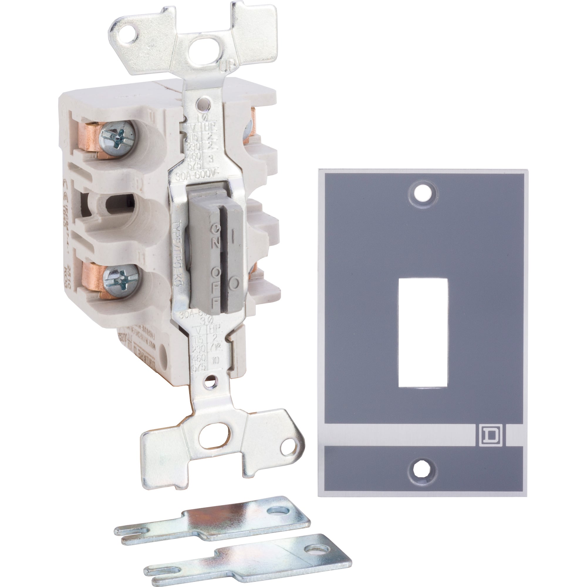 2510KO3 1-Phase Type K Single Unit Manual Switch With Handle Guard/Lock-Off, 600 V AC/230 V DC, 30 A, 2 hp at 115/230 VAC/3 hp at 460/575 VAC Power Rating