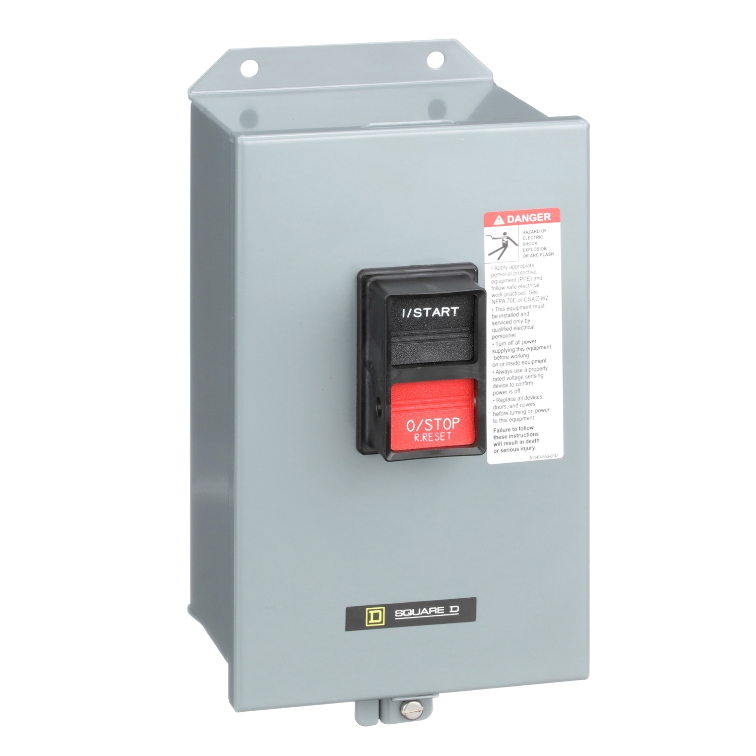 2510MBA2 Type M Integral Horsepower Non-Reversing Starter, 3 Poles, NEMA 12 Enclosure