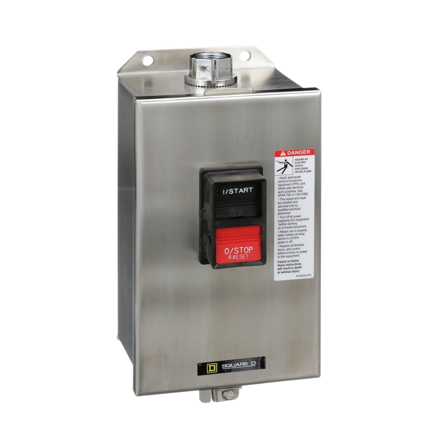 2510MBW11 Type M Integral Horsepower Non-Reversing Manual Starter, 2 Poles, NEMA 4/4X Enclosure
