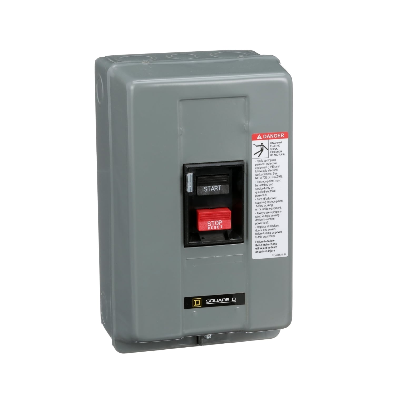 2510MCG2 Type M Integral Horsepower Surface Mount Manual Starter, Non-Reversing Action, 2 Poles, NEMA 1 Enclosure