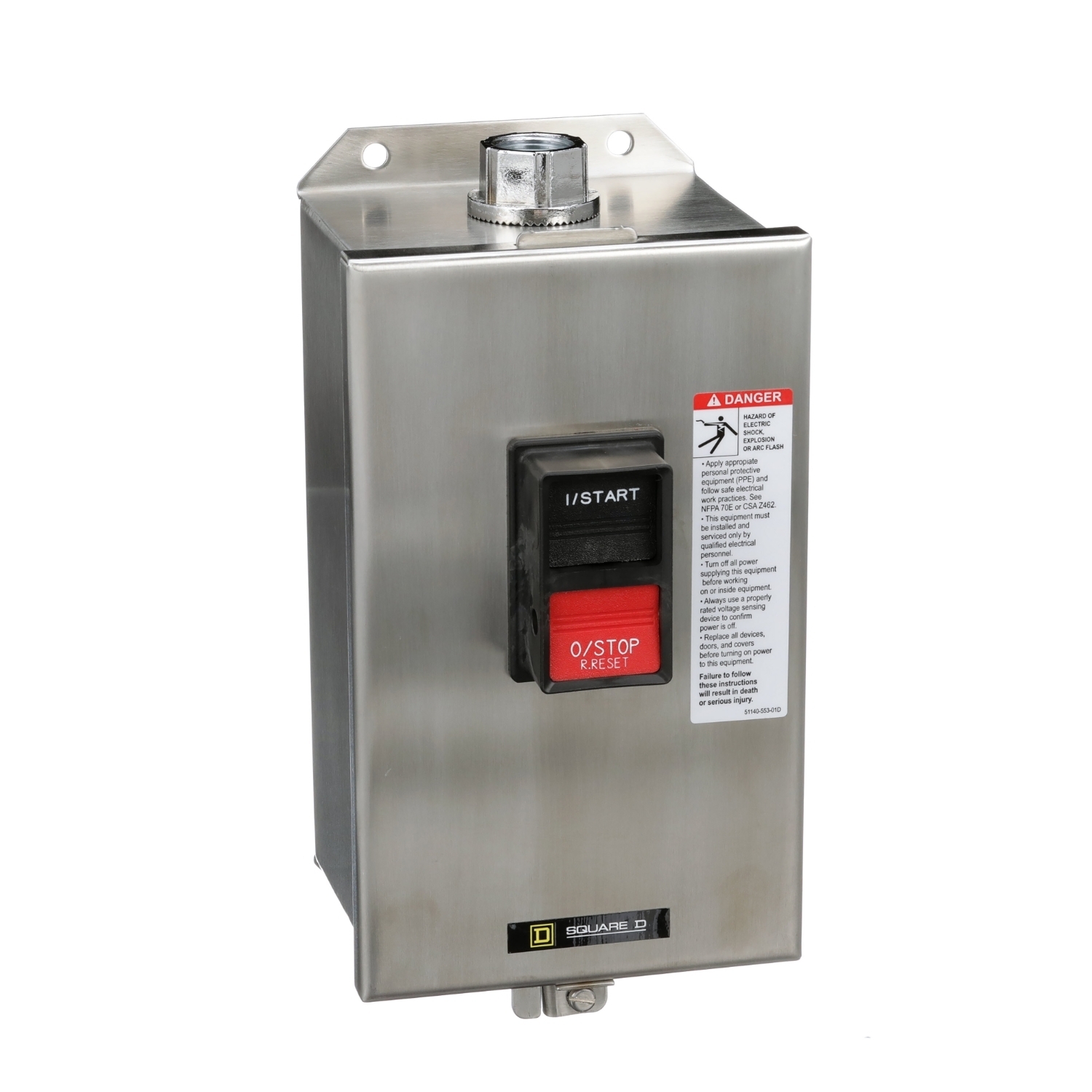 2510MCW11 Type M Integral Horsepower Non-Reversing Manual Starter, 2 Poles, NEMA 4/4X Enclosure