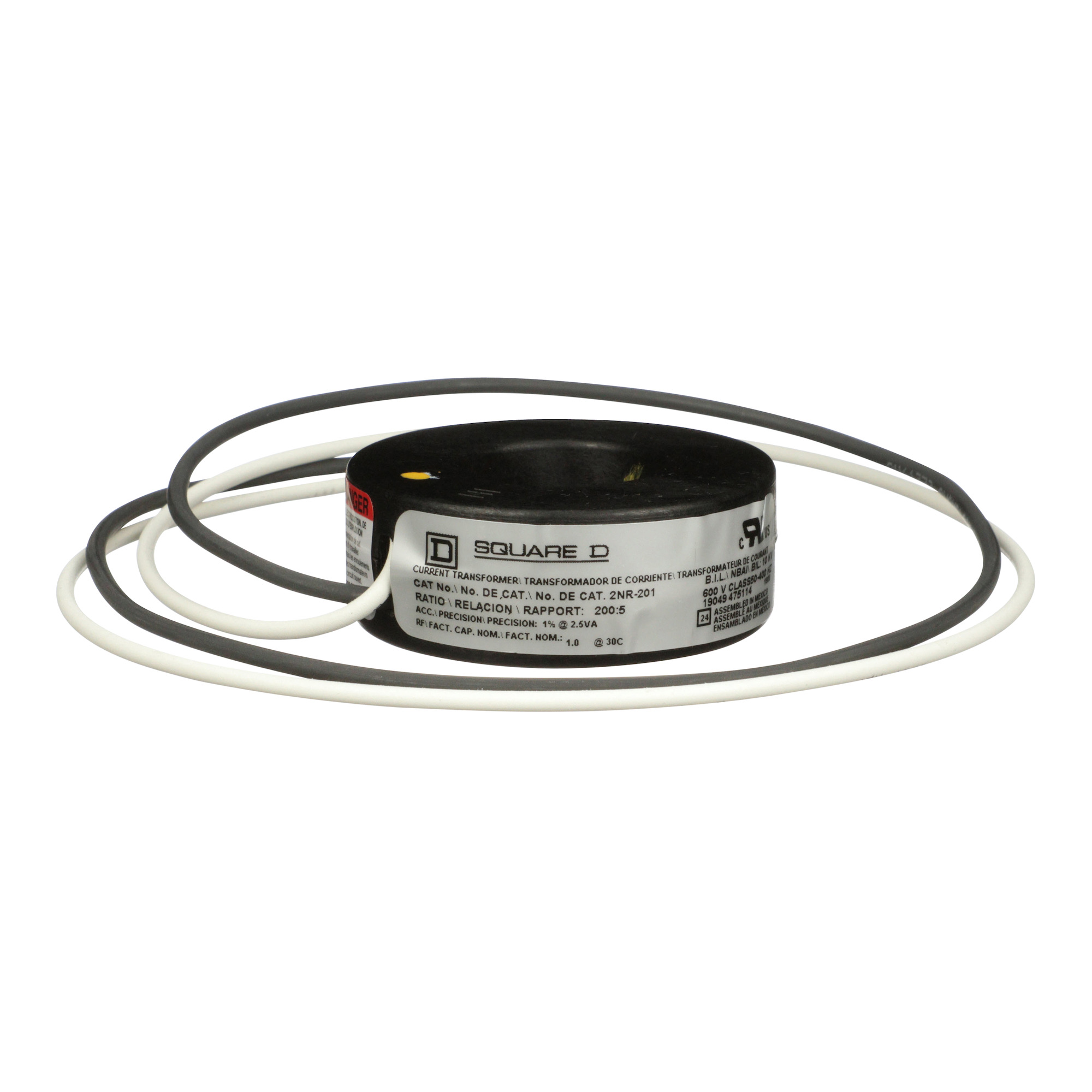 2NR201 Current Transformer, 200:5 Current Ratio, 200 A Primary, 5 A Secondary, 600 V AC, 60 Hz