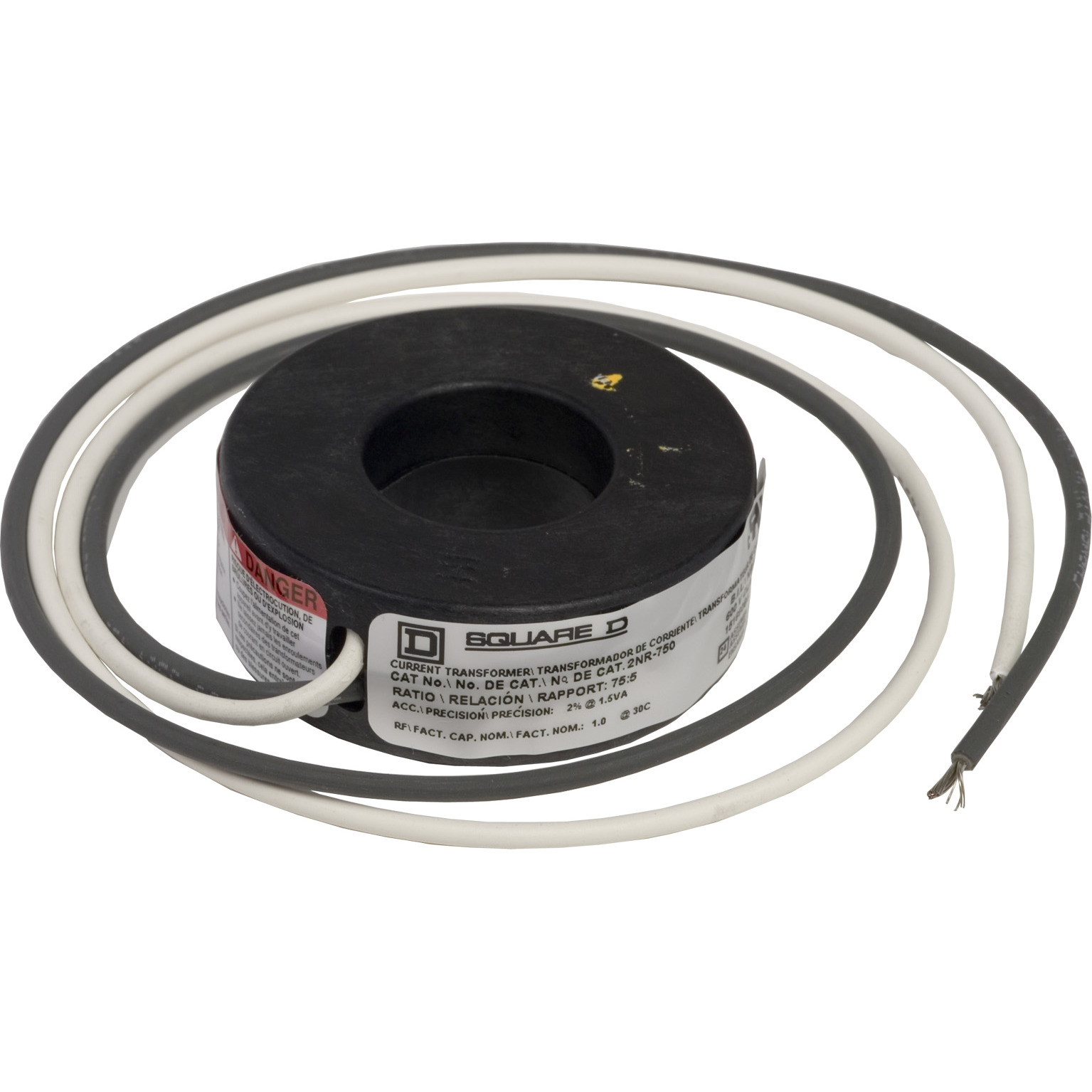 2NR750 General Purpose Current Transformer, 75:5 Current Ratio, 75 A Primary, 5 A Secondary, 600 V AC