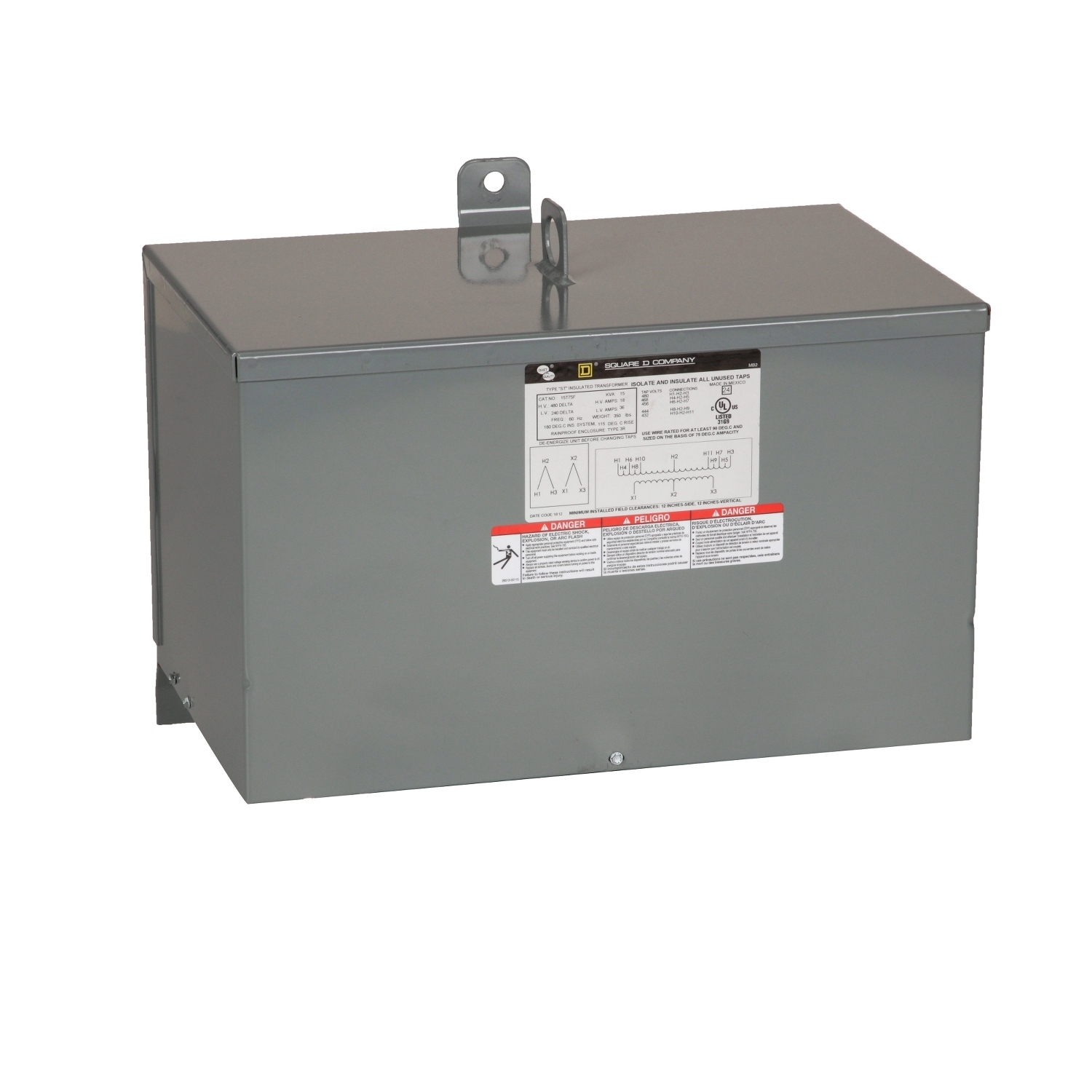 30T2FSS Dry Sealed Low Voltage Transformer, 480 Delta V AC Primary, 208Y/120 VAC Secondary, 30 kVA Power Rating, 60 Hz, 3 Phase