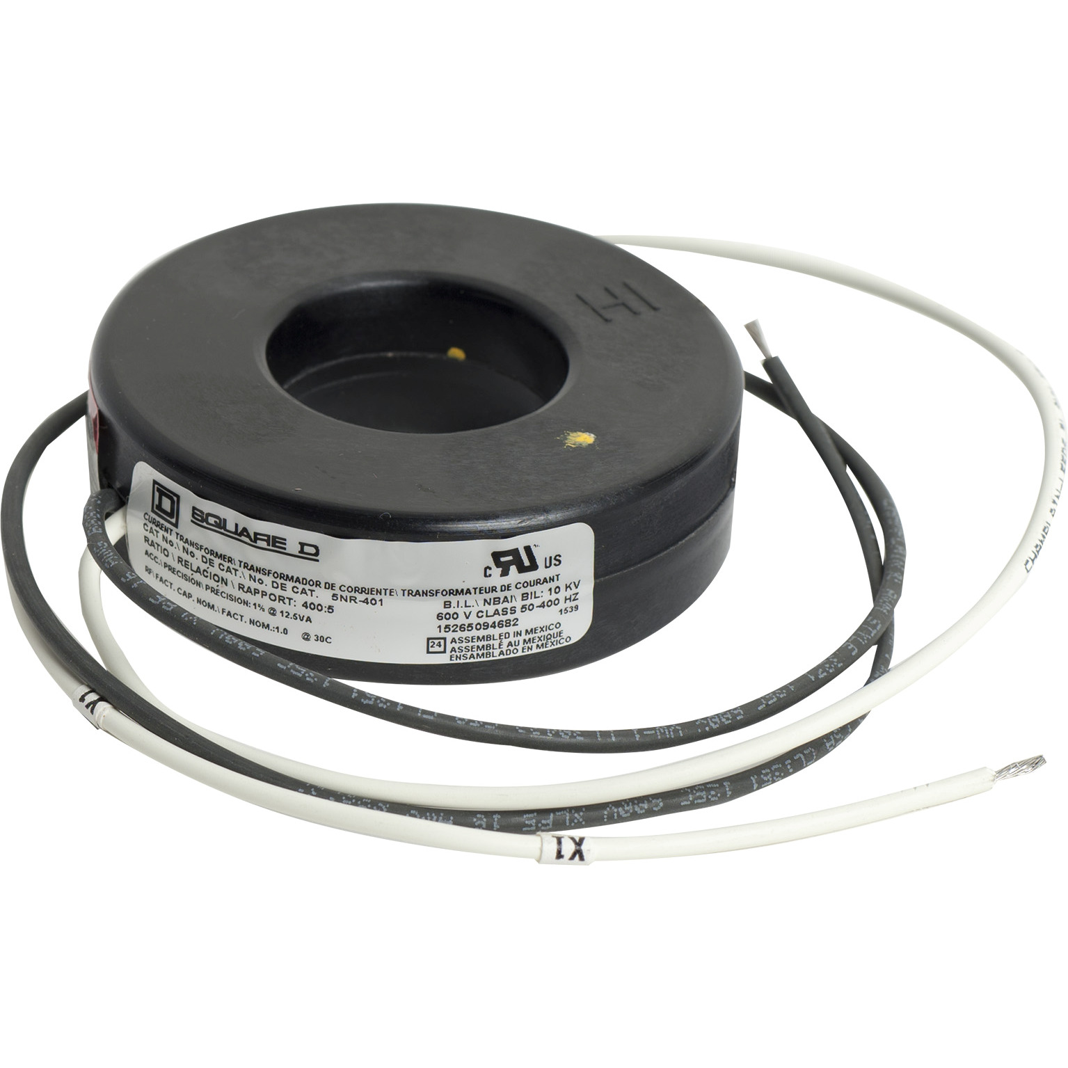5NR401 Current Transformer, 400:5 Current Ratio, 400 A Primary, 5 A Secondary, 600 V AC
