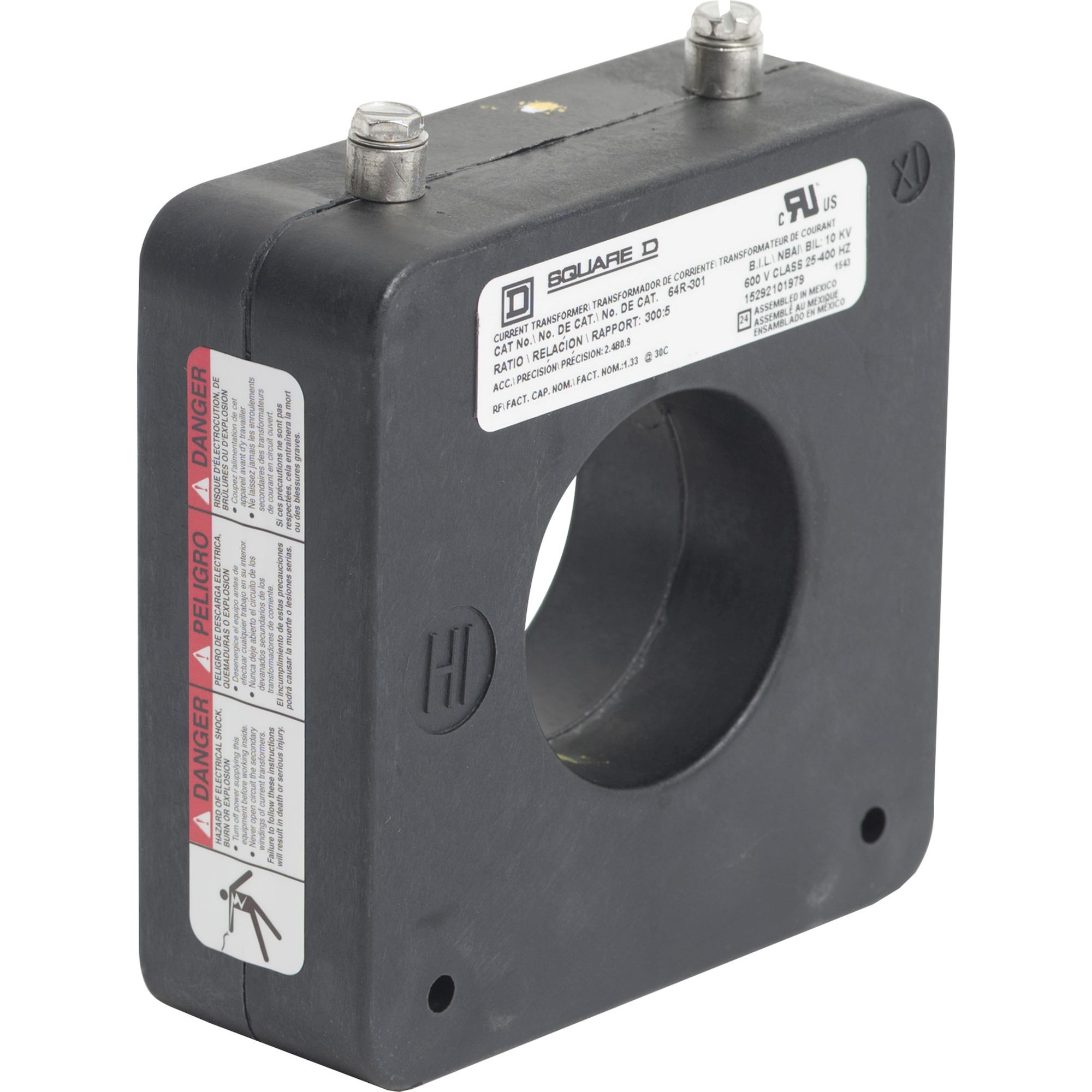 64R301 Model 64R Torroidal Current Transformer, 300:5 Current Ratio, 25 to 400 Hz