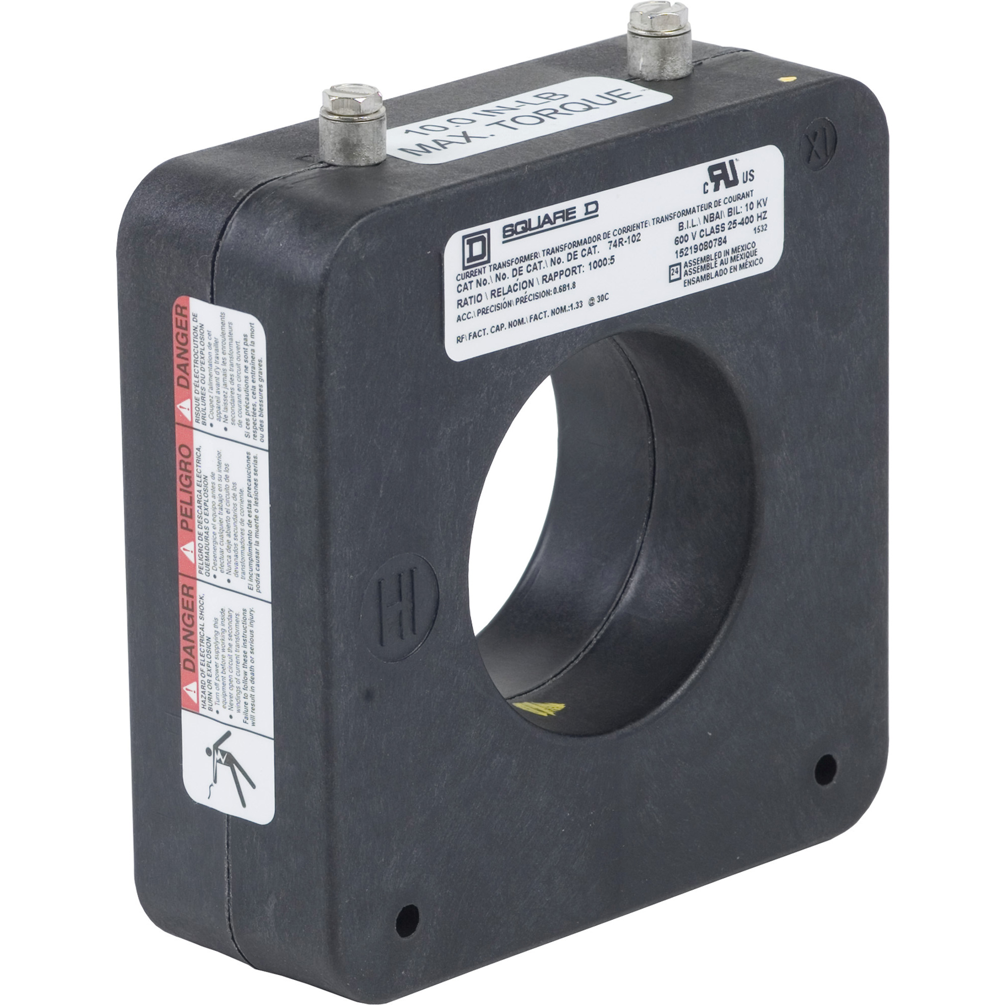 74R102 Model 74R Torroidal Current Transformer, 1000:5 Current Ratio, 25 to 400 Hz