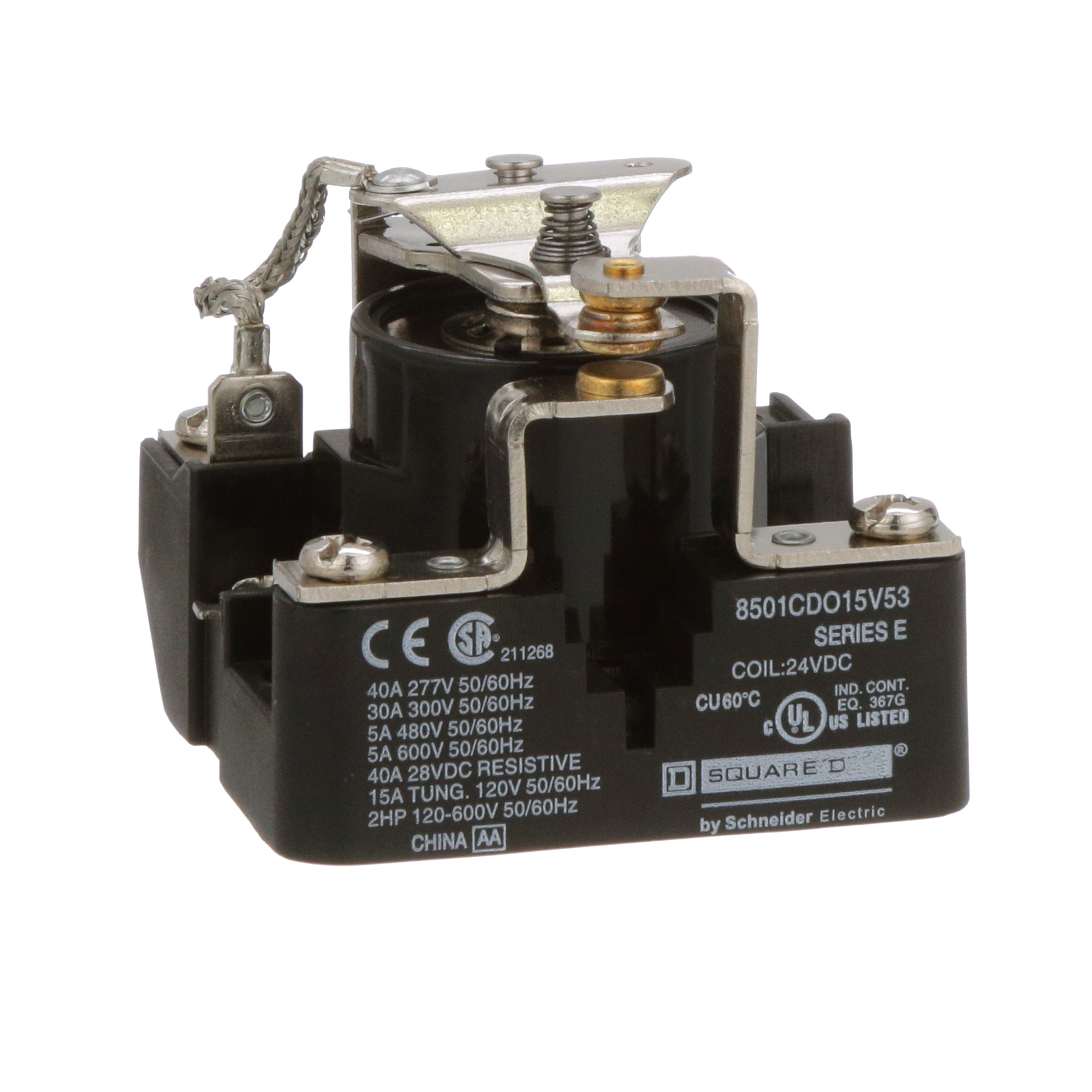 8501CDO15V53 General Purpose Type C Power Relay, 30 A, 1CO 1 Form C SPDT Contact, 24 V DC V Coil