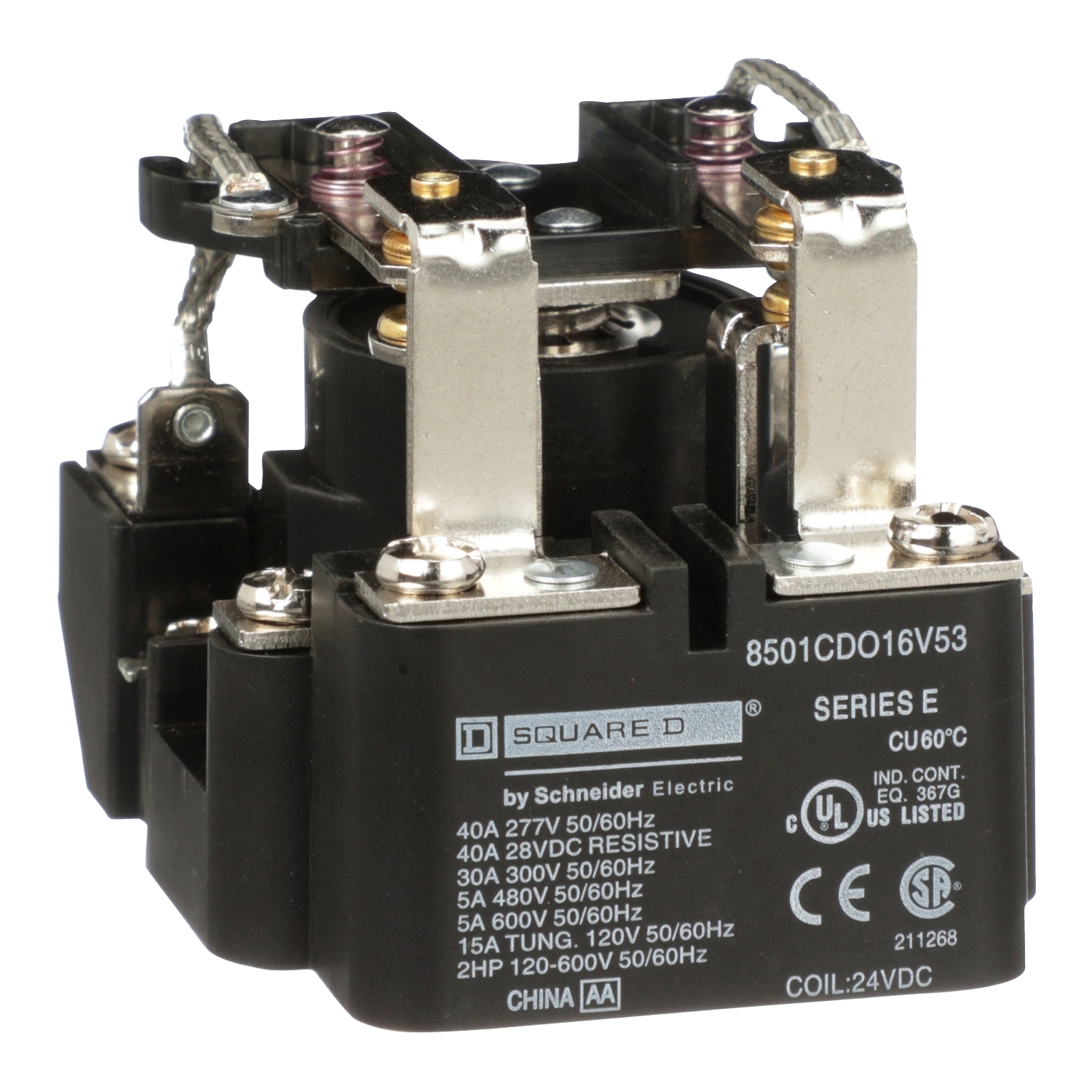 8501CDO16V53 General Purpose Type C Power Relay, 30 A, 2NO-2NC 2 Form C DPDT Contact, 24 V DC V Coil