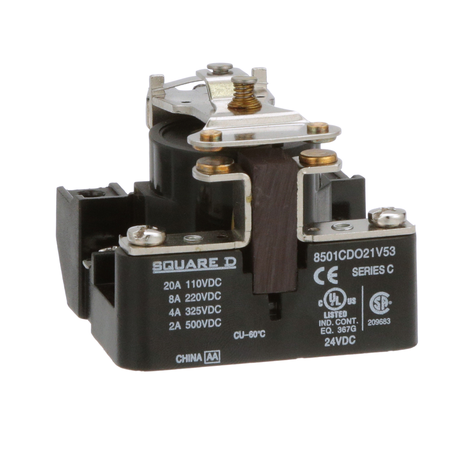 8501CDO21V53 Heavy Duty Type C Power Relay, 8 A, 4 Pin, 1NO 1 Form A SPST Contact, 24 V DC V Coil