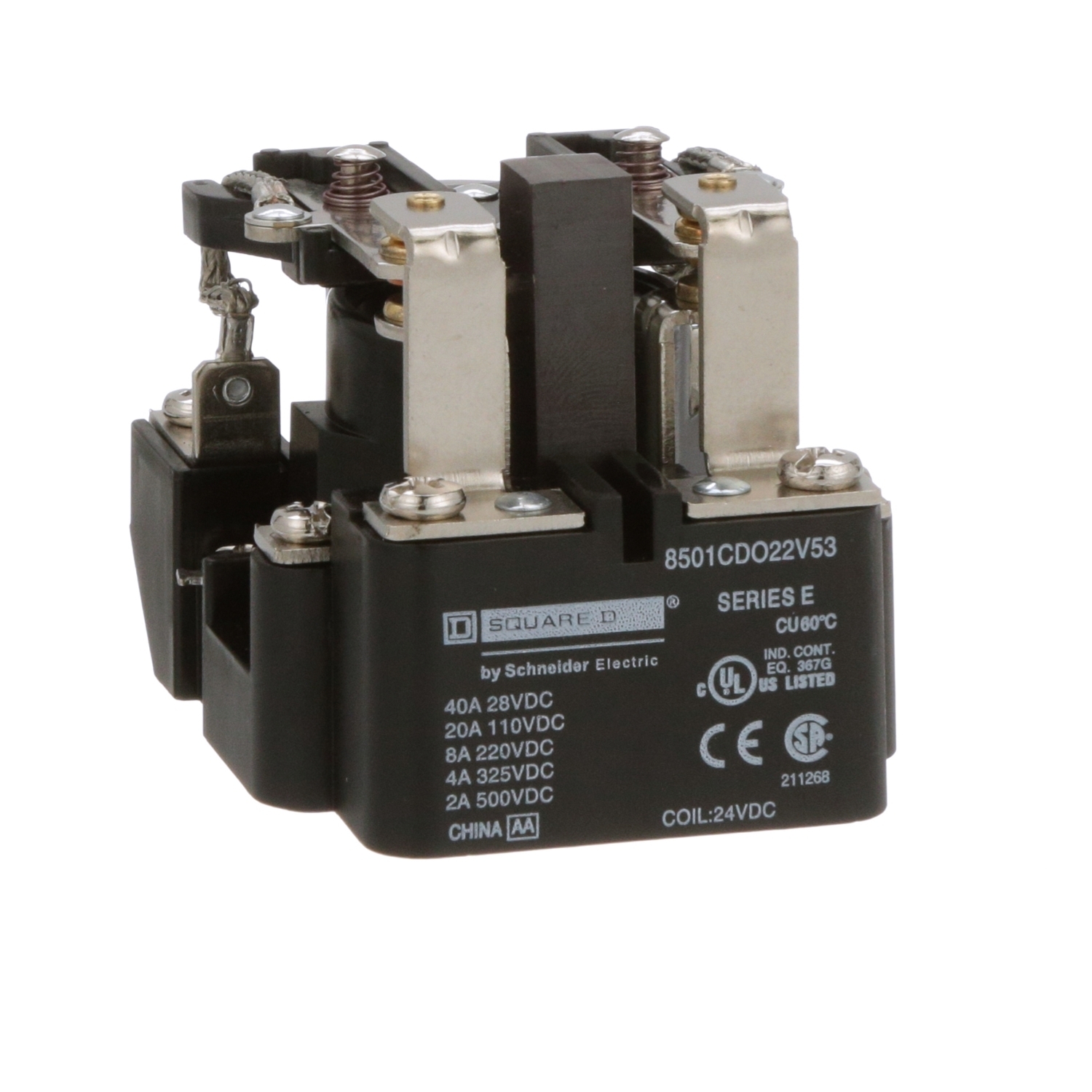 8501CDO22V53 1-Phase Type C Heavy Duty Power Relay, 30 A, 8 Pin, 2NO-2NC 2 Form C DPDT Contact, 24 V DC V Coil