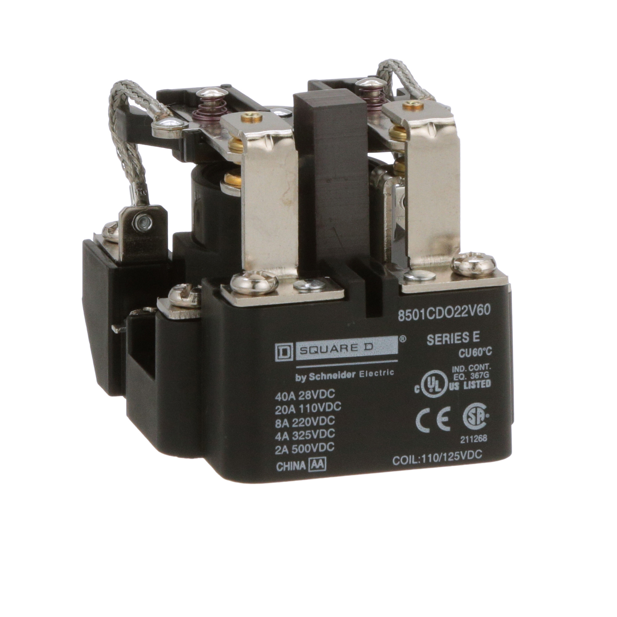 8501CDO22V60 8501C 1-Phase Power Relay, 4 A, 2NO-2NC 2 Form C Contact, 110 V DC V Coil
