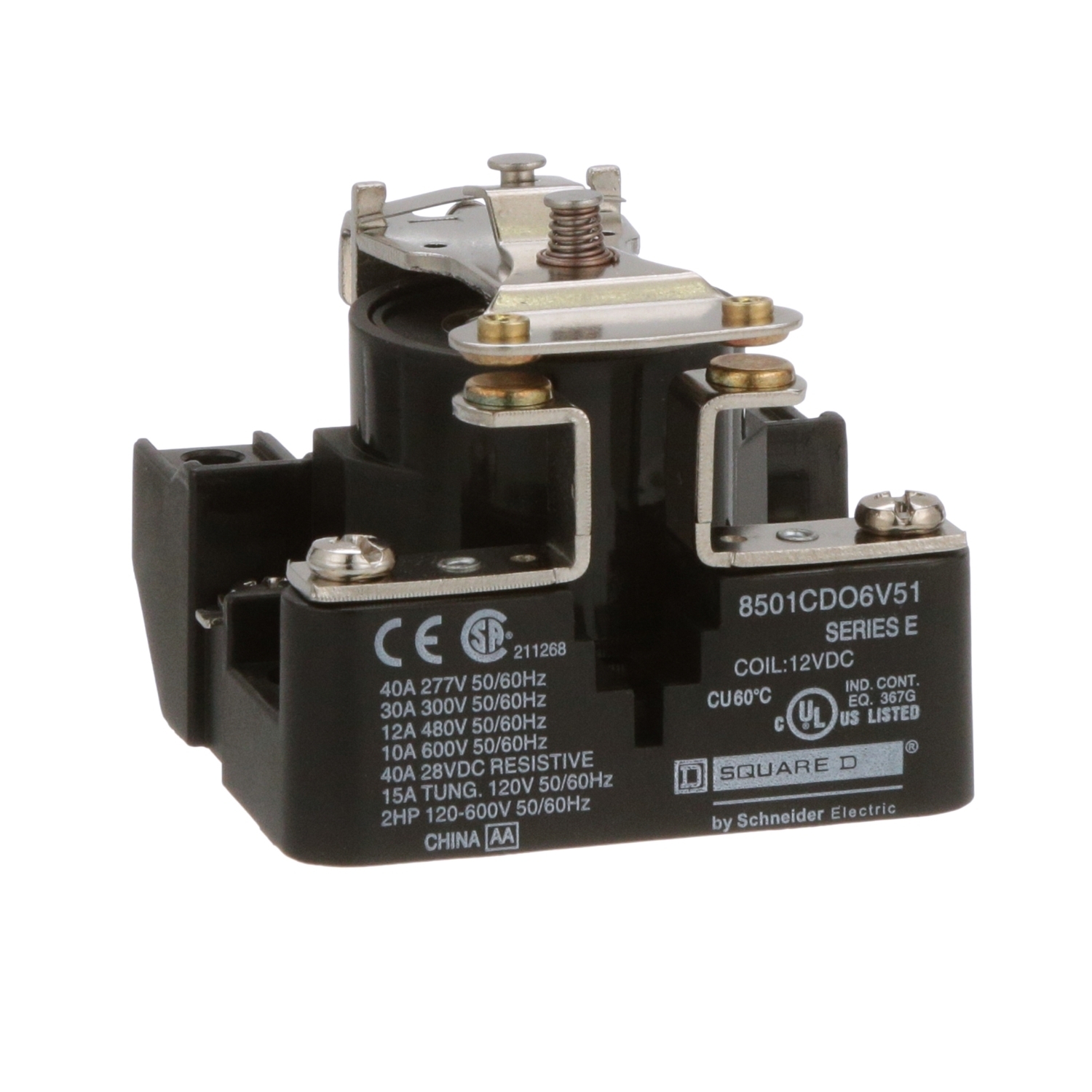 8501CDO6V51 Heavy Duty Type C Power Relay, 10 A, 4 Pin, 1NO 1 Form A SPST Contact, 12 V DC V Coil