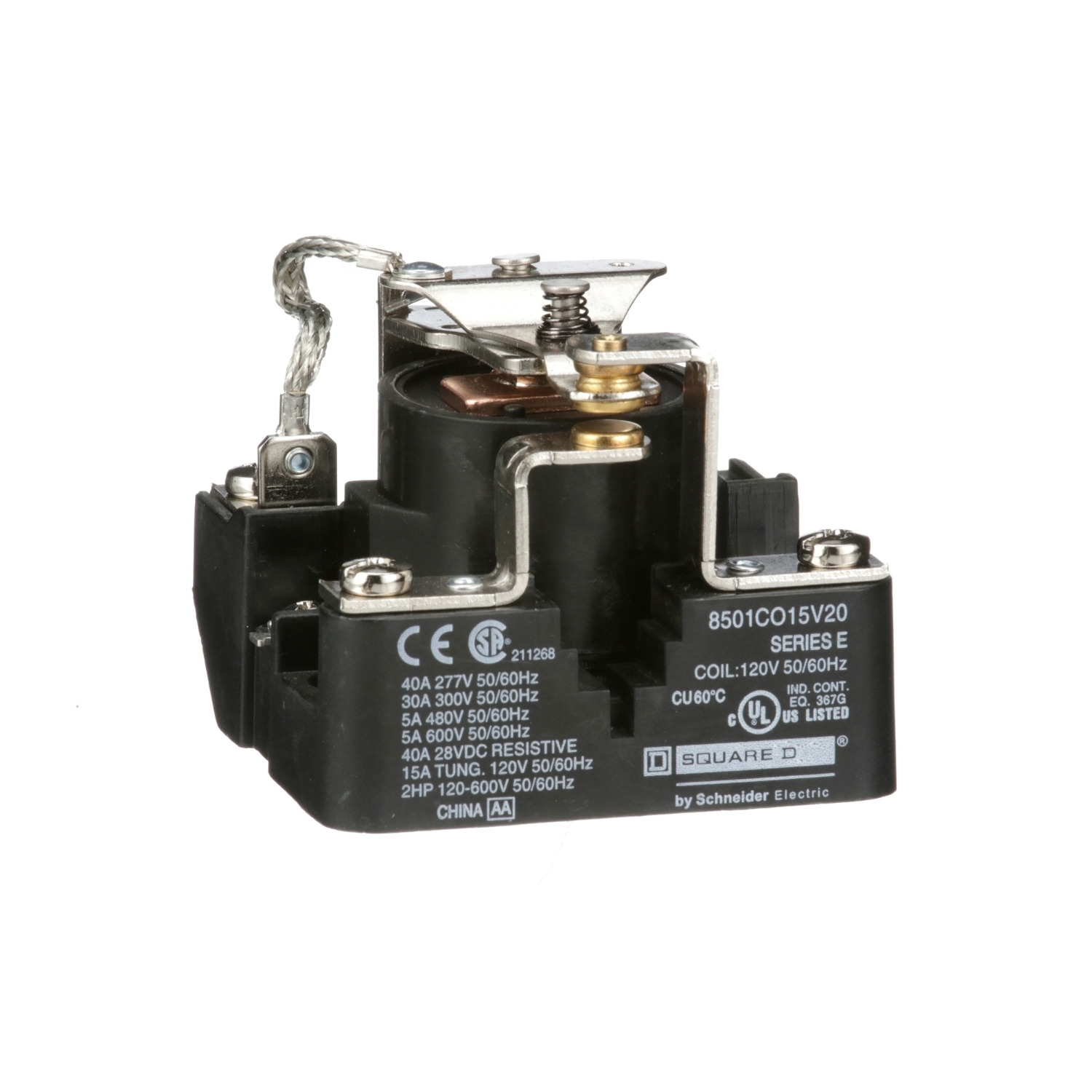 8501CO15V20 General Purpose Type C Power Relay, 30 A, 1CO 1 Form C SPDT Contact, 120 V AC V Coil