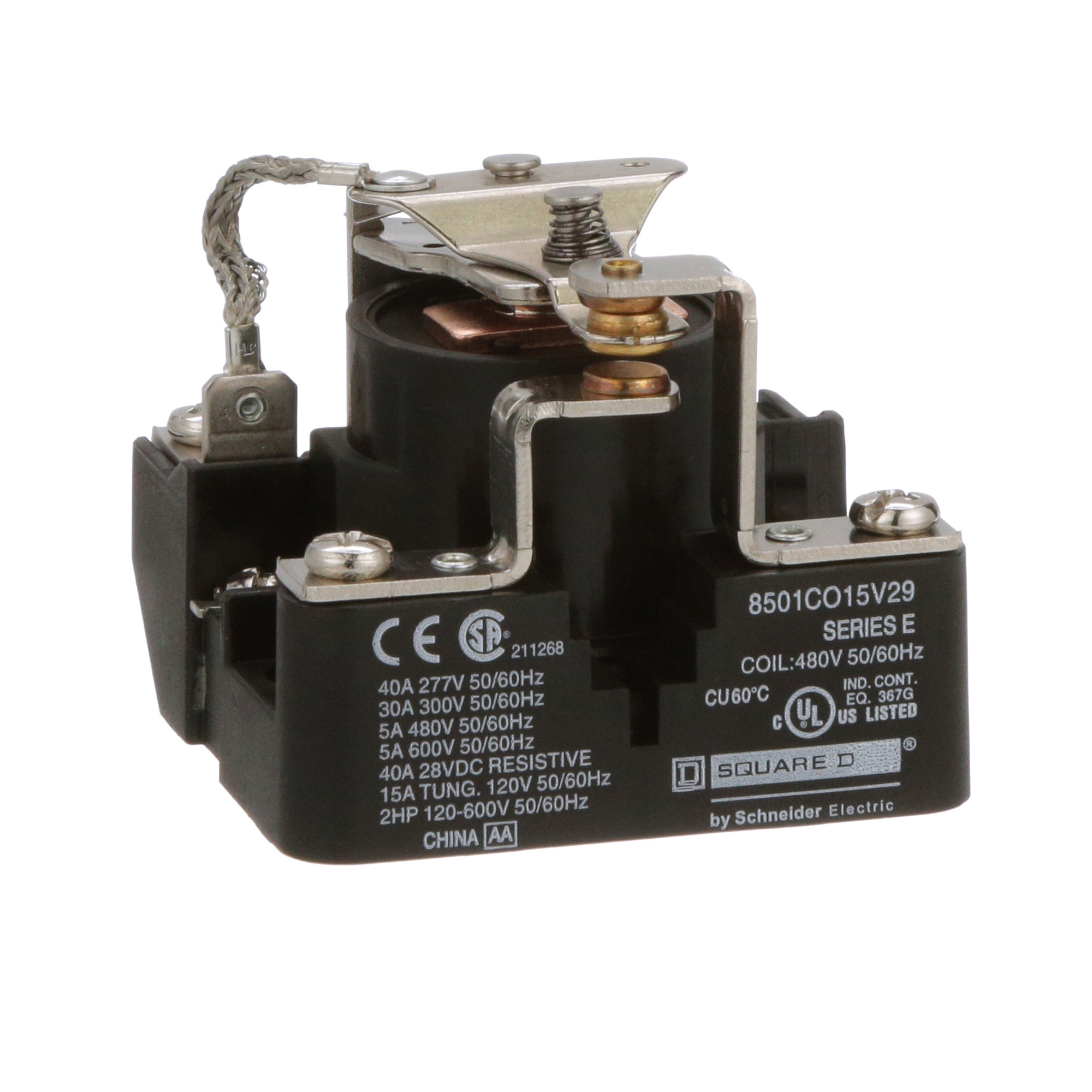 8501CO15V29 1-Phase General Purpose Power Relay, 30 A, 1CO 1 Form C SPDT Contact, 480 V AC V Coil