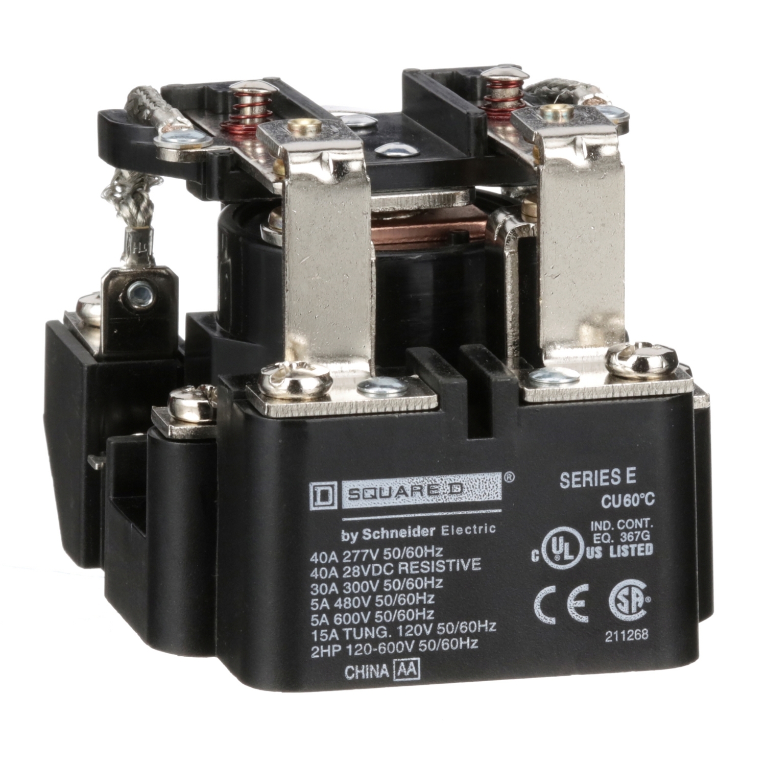 8501CO16V04 Type-C Power Relay, 30 A, 2NO-2NC DPDT Contact, 277 V AC V Coil