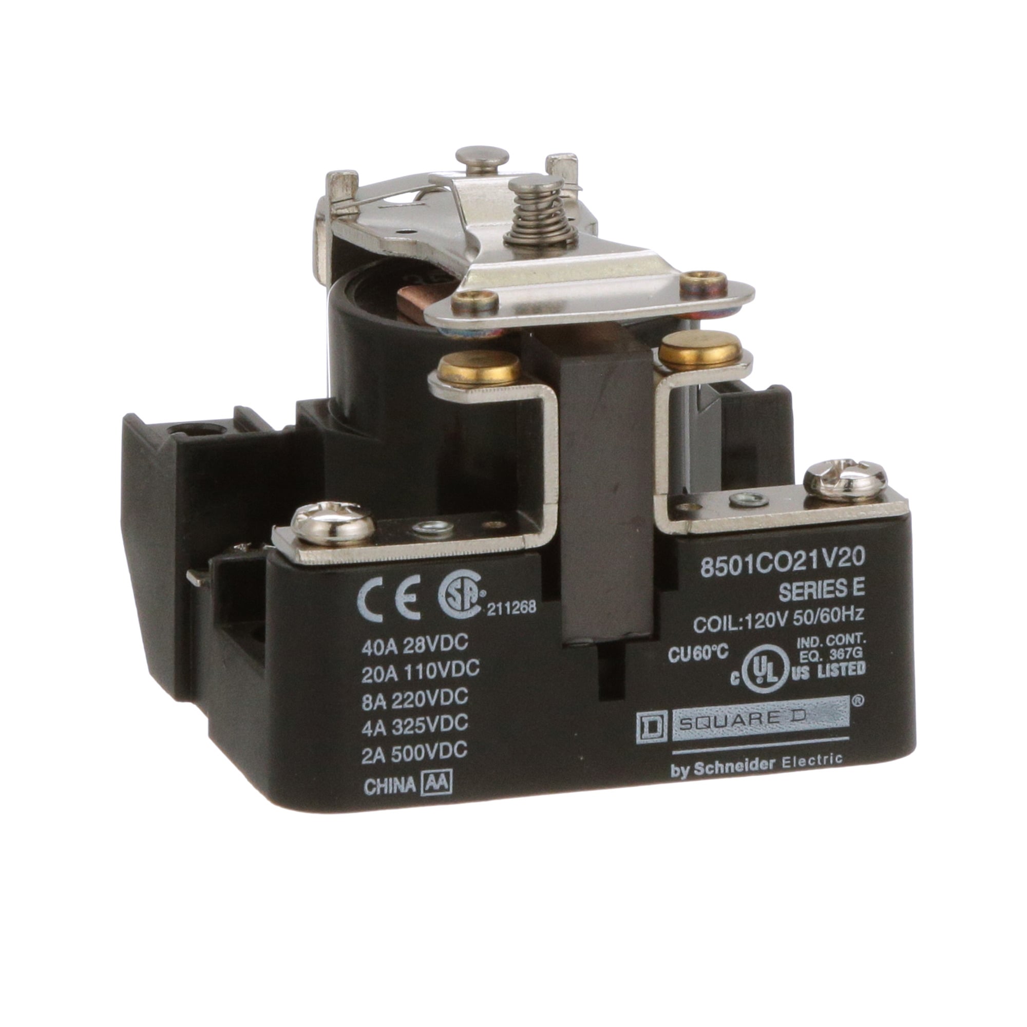 8501CO21V20 Type C Power Relay, 8 A, SPST 1NO Contact, 120 V AC V Coil