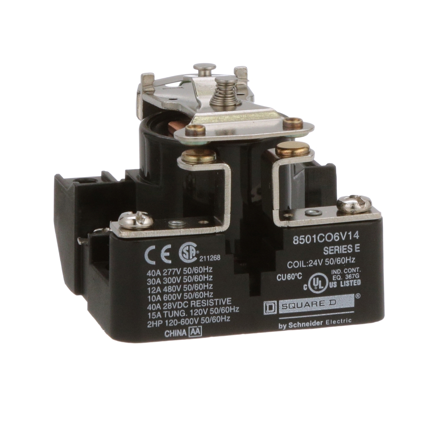 8501CO6V14 Type C 1-Phase General Purpose Power Relay, 30 A, 1NO 1 Form A SPST Contact, 24 V AC V Coil