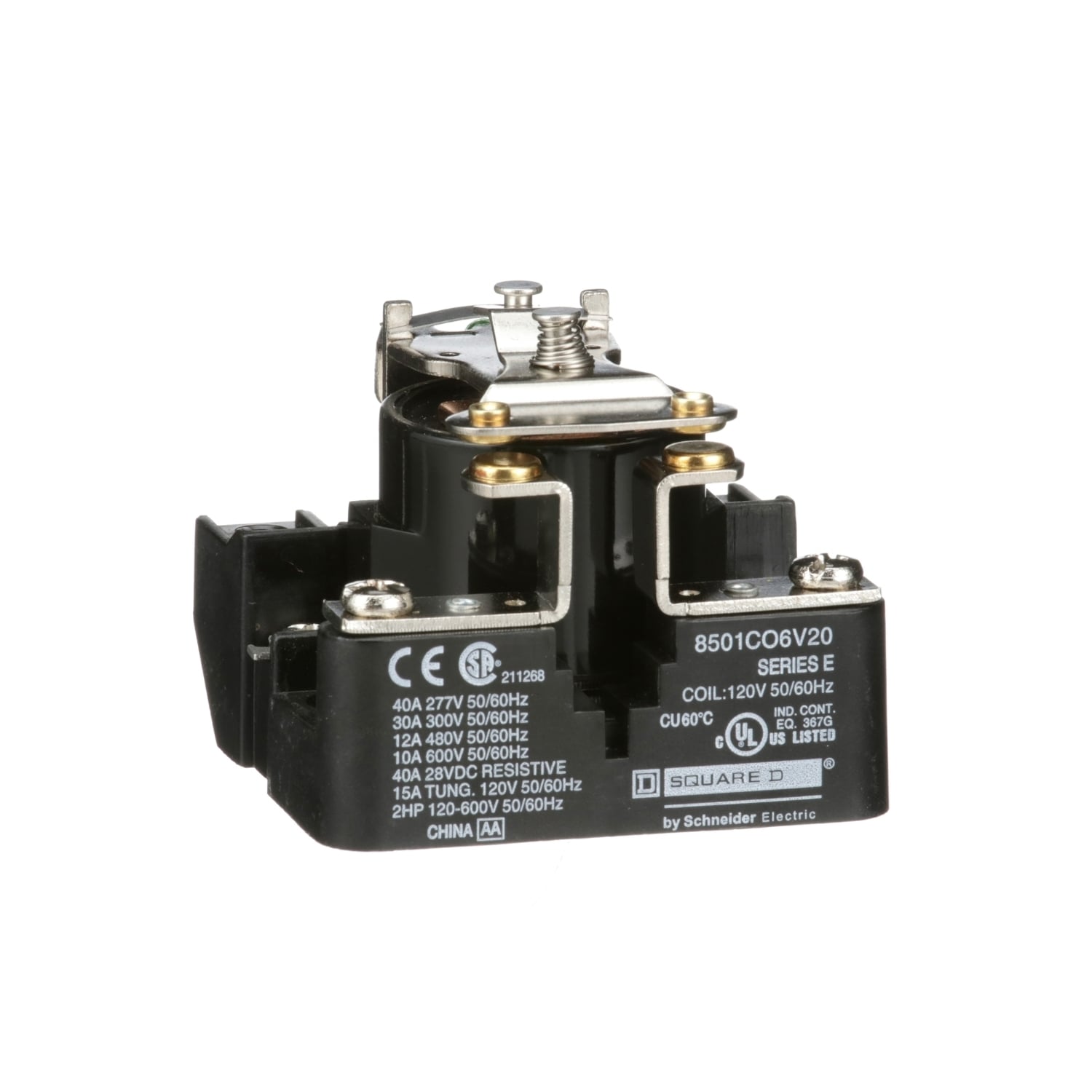 8501CO6V20 1-Phase General Purpose Power Relay, 30 A, 1NO 1 Form A SPST Contact, 120 V AC V Coil