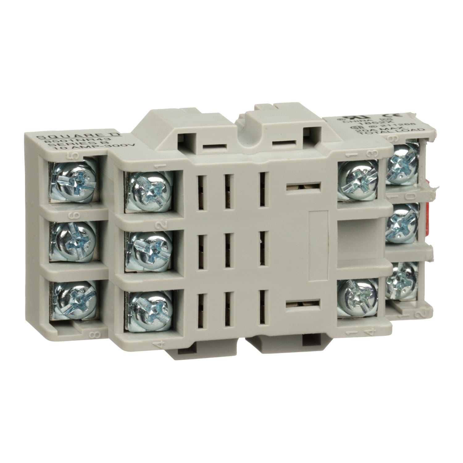 8501NR43 Type R Double Tier Relay Socket, 300 V AC, 10 A, For Use With Class 8501 Series Miniature Plug-In Relay, 11 Pin