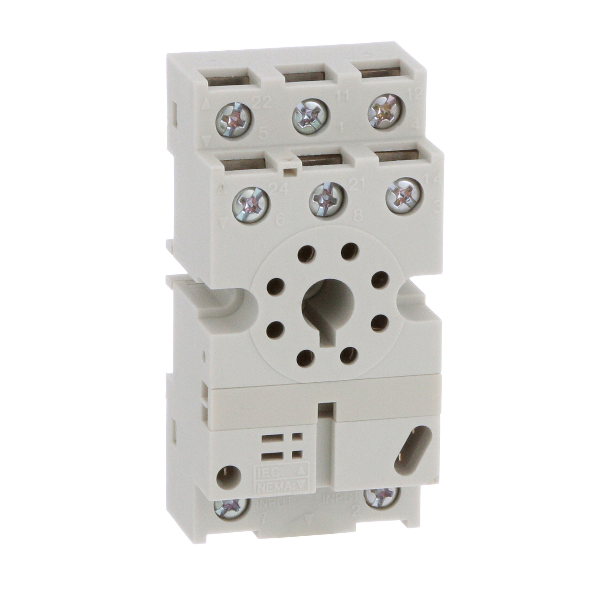 8501NR52B 8501N Type K Plug-In Relay Socket, 300/600 V AC, 5 to 16 A, For Use With Class 8501 Series Miniature Plug-In Relay, 8 Pin