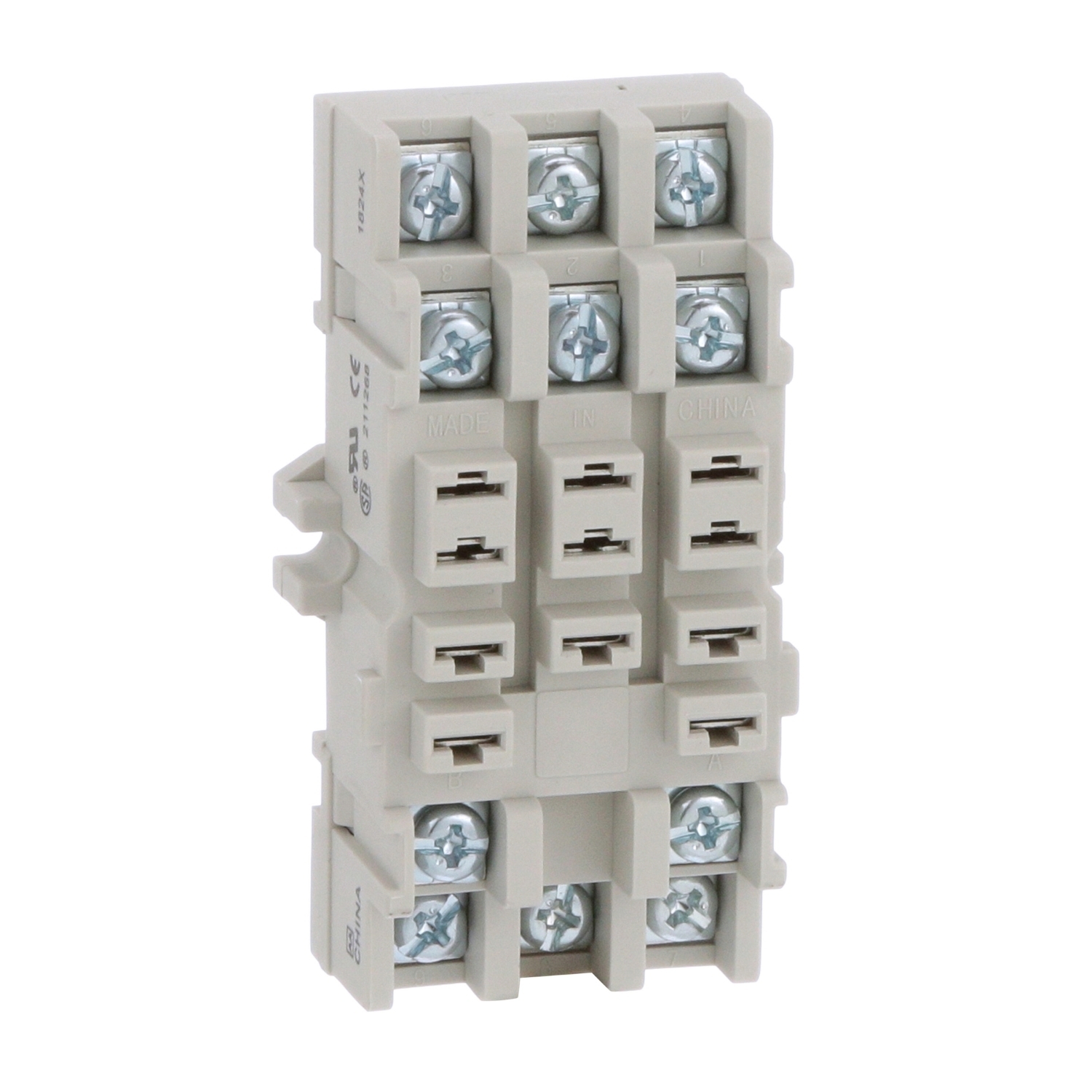 8501NR82B 8501N Type K Plug-In Relay Socket, 300 V AC, 15 A, For Use With Class 8501 Type K Miniature Plug-In Relay, 11 Pin