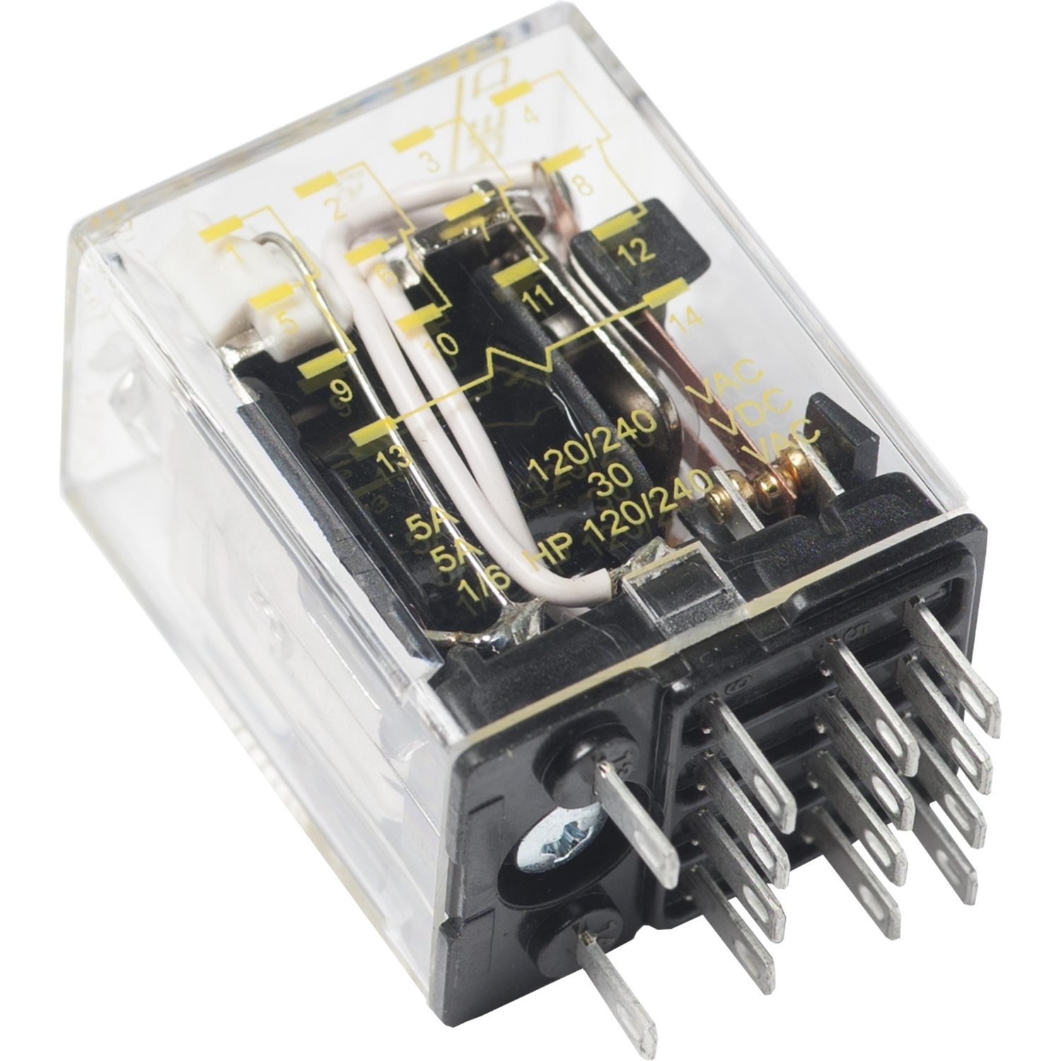 8501RSD14P14V53 Low Voltage Miniature Relay, 5 A, 14 Pin, 4 Form C 4PDT Contact, 24 V DC V Coil