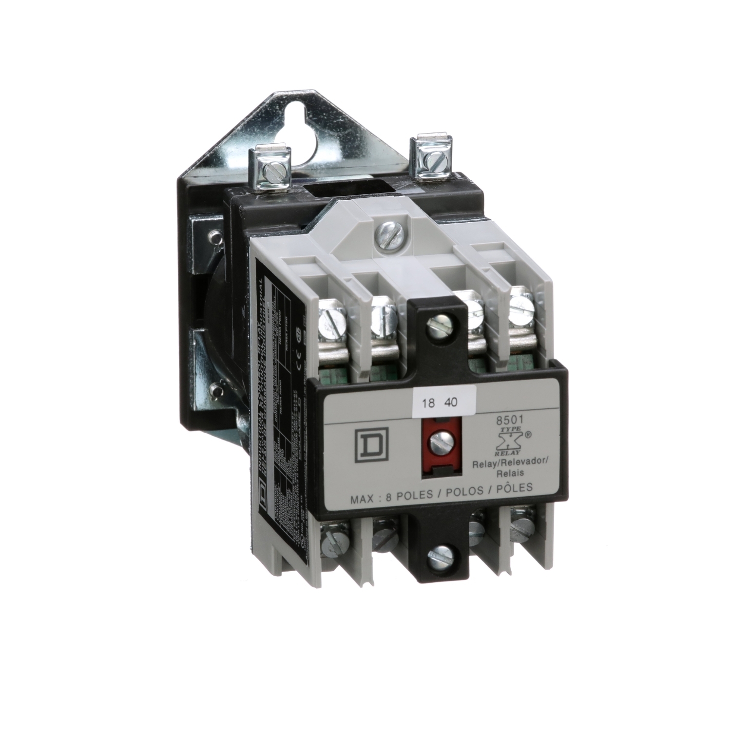 8501XDO40V62 8501X Control Relay, 10 A, 4NO 4 Form A Contact, 115/125 V DC V Coil