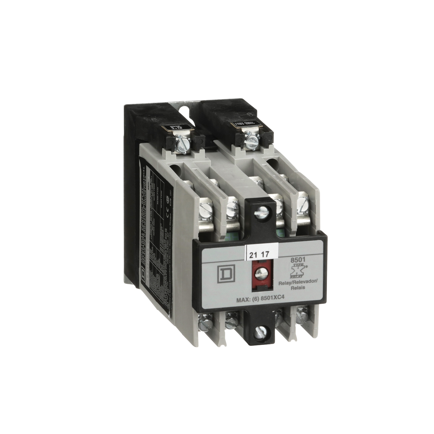 8501XMO60V02 Type X NEMA Master Control Relay, 10 A AC/5 A DC, 6NO 6 Form A Contact, 110 to 120 VAC V Coil