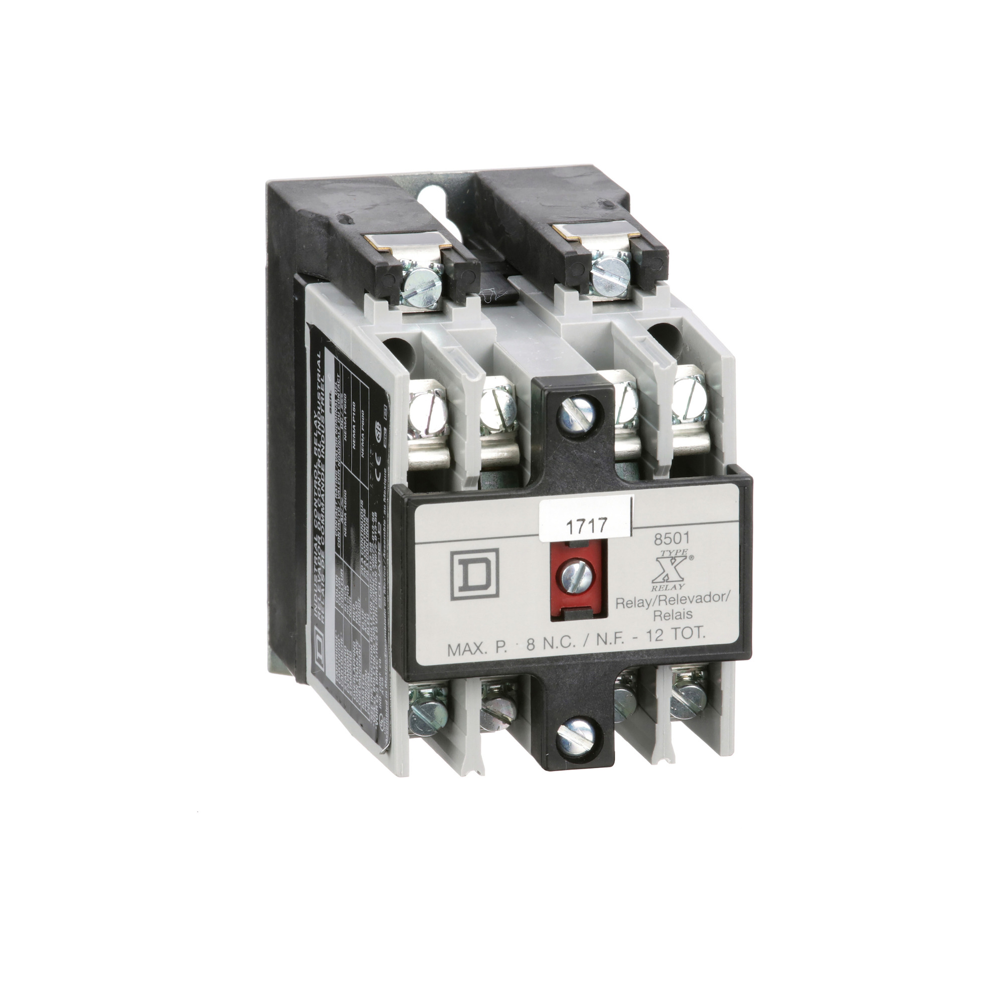 8501XO00V02 Type X Control Relay, 10 A AC/5 A DC, 110 V AC at 50 Hz to 120 V AC at 60 Hz V Coil