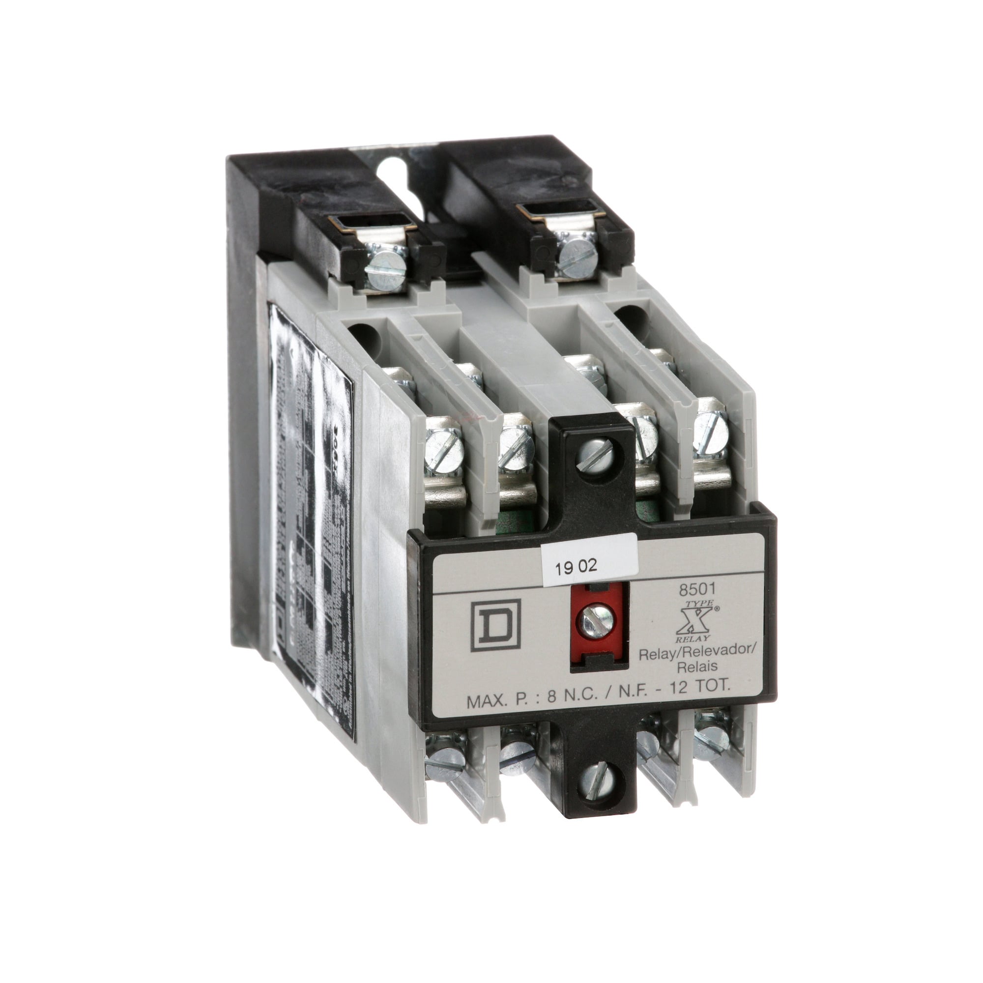 8501XO33V02 Type X Control Relay, 10 A AC/5 A DC, 3NO-3NC 3 Form A/3 Form B Contact, 110 V AC at 50 Hz to 120 V AC at 60 Hz V Coil