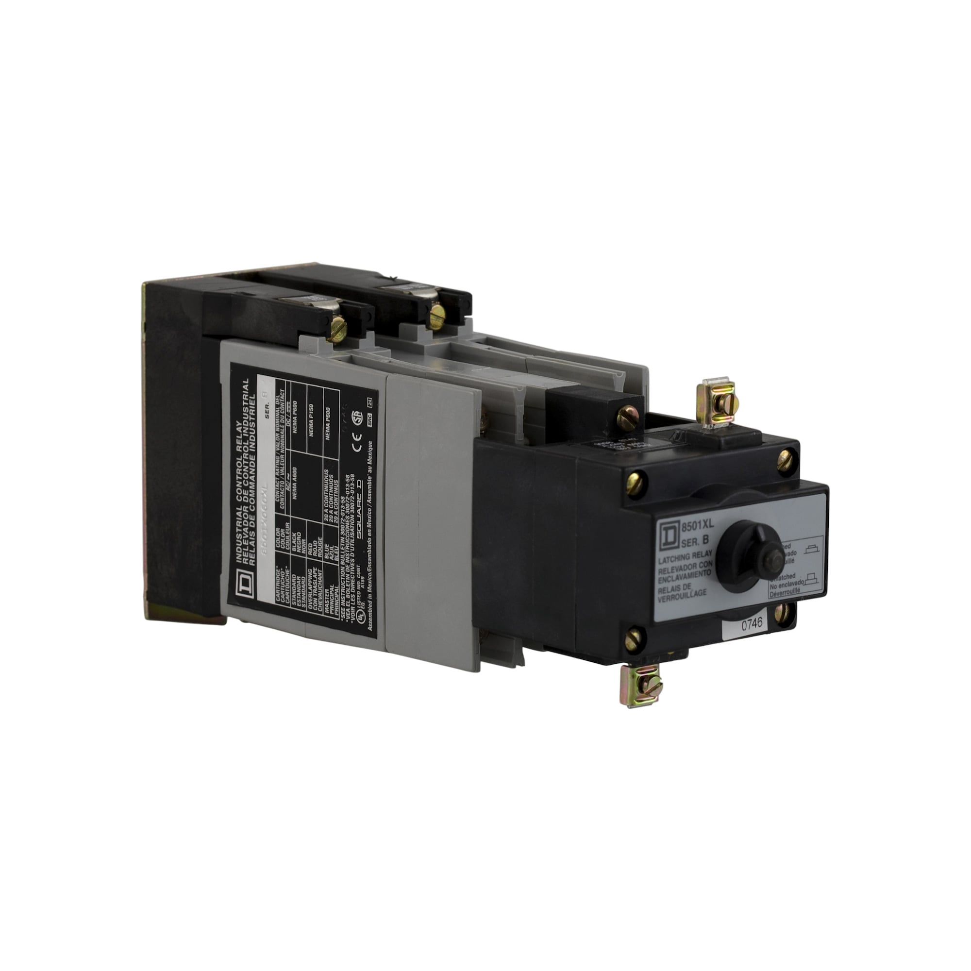 8501XO60XLV02 Type X Latching Relay, 10 A AC/5 A DC, 14 Pin, 6NO 6 Form A Contact, 110 V AC at 50 Hz to 120 V AC at 60 Hz V Coil