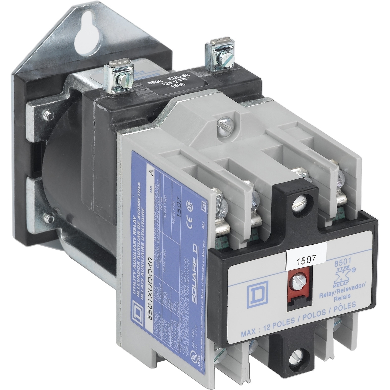 8501XUDO40V53 Type X Utility Relay, 10 A AC/5 A DC, 24 V DC V Coil