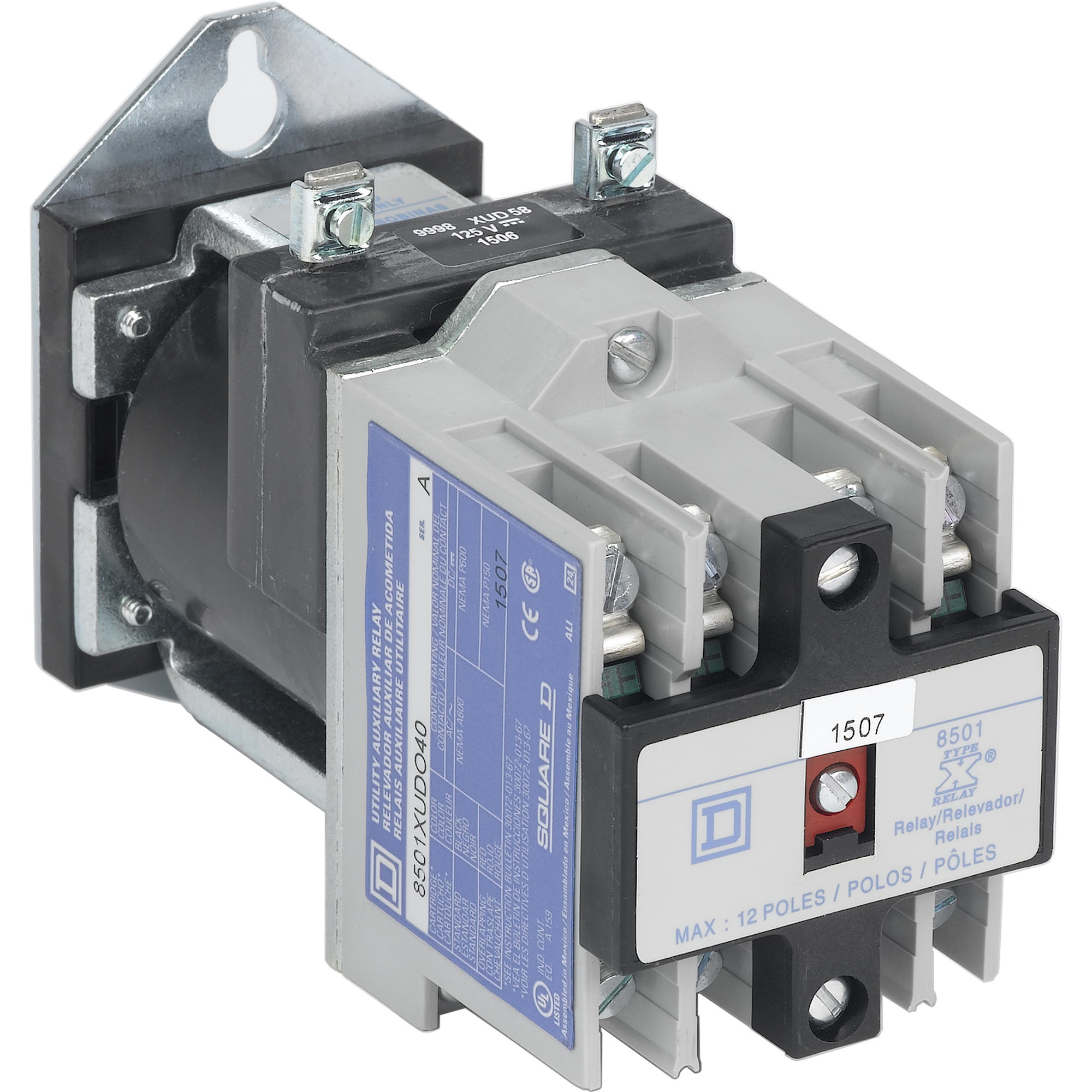 8501XUDO40V67 Utility Relay, 5 A, 4NO 4 Form A Contact, 250 V DC V Coil