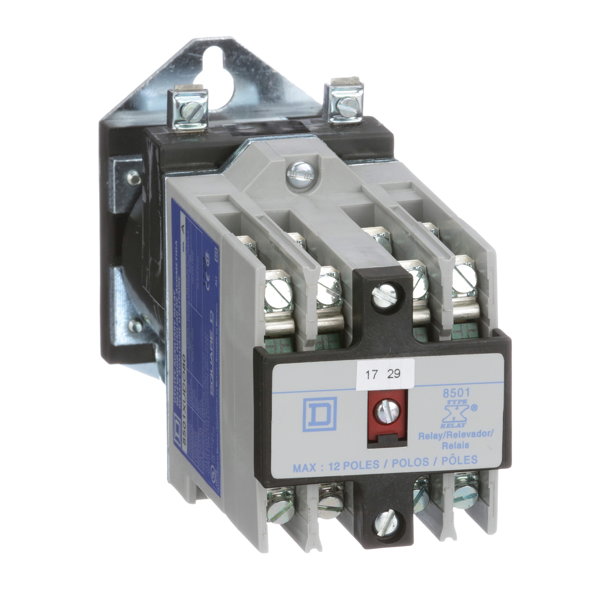 8501XUDO80V63 Utility Relay, 10/5 A, 8NO 8 Form A Contact, 125 V DC V Coil