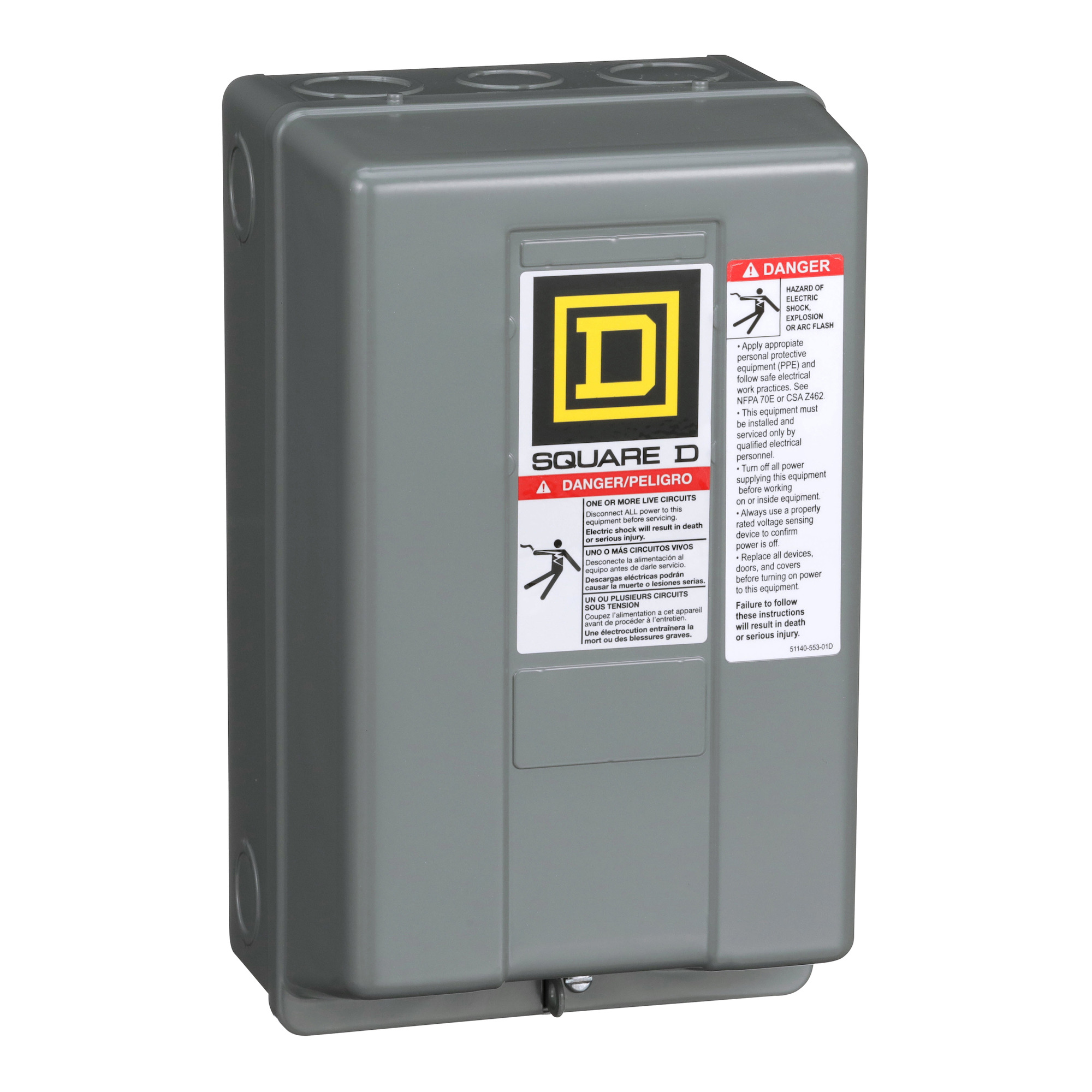 8502SAG12V08 Non-Reversing Type S Contactor, 208 V AC at 60 Hz V Coil, 3 Poles