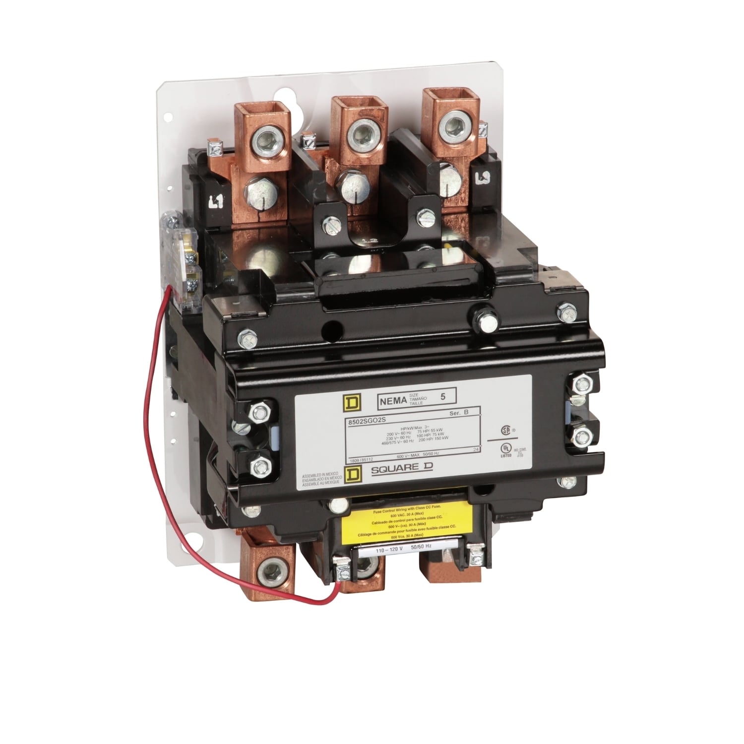 8502SGO2V02S 3-Phase Type S Contactor, 110/120 V AC V Coil, 3 Poles
