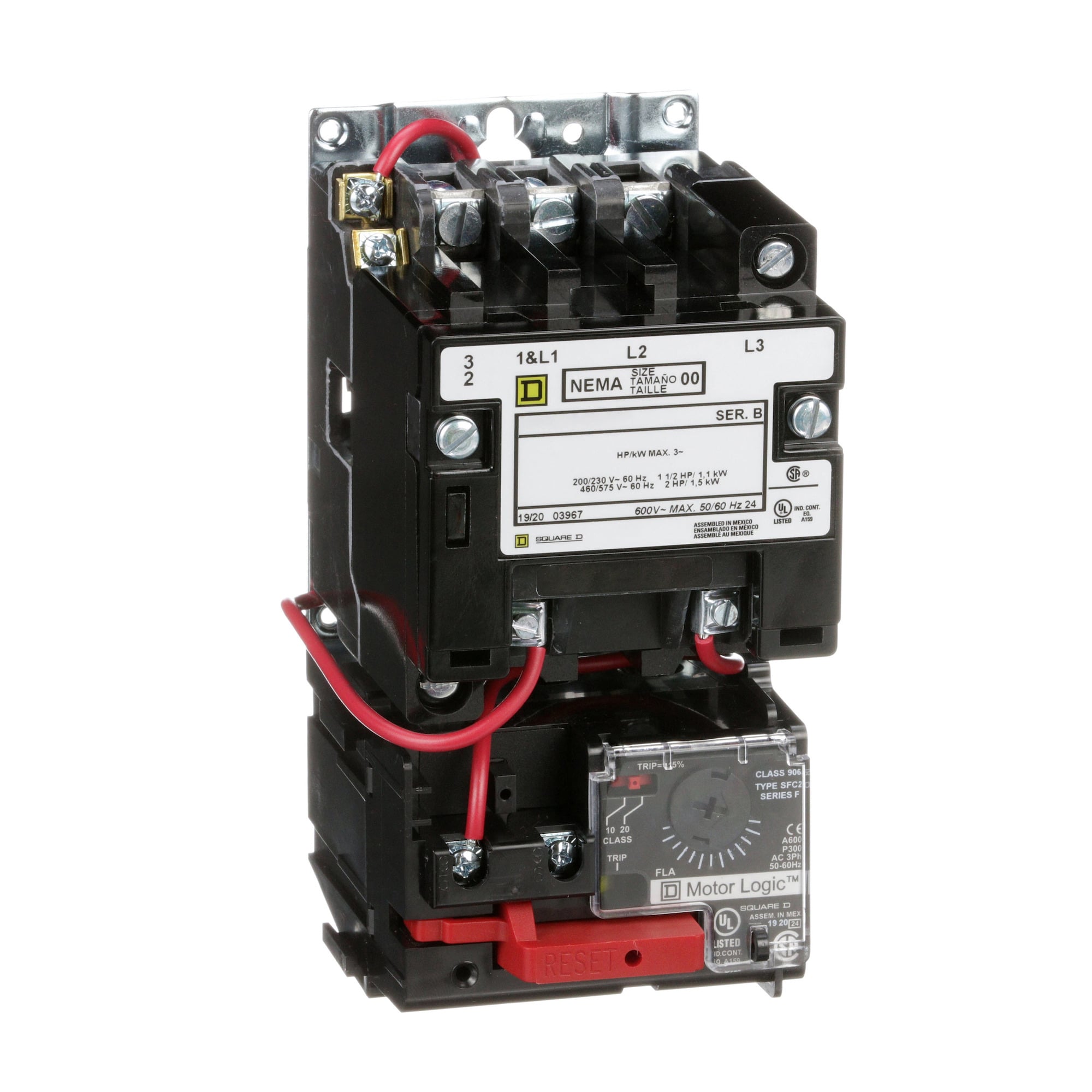 8536SAO12V02H318S Type S Magnetic Starter, 110 VAC at 50 Hz/120 VAC at 60 Hz V Coil, 3 Poles, Open Enclosure