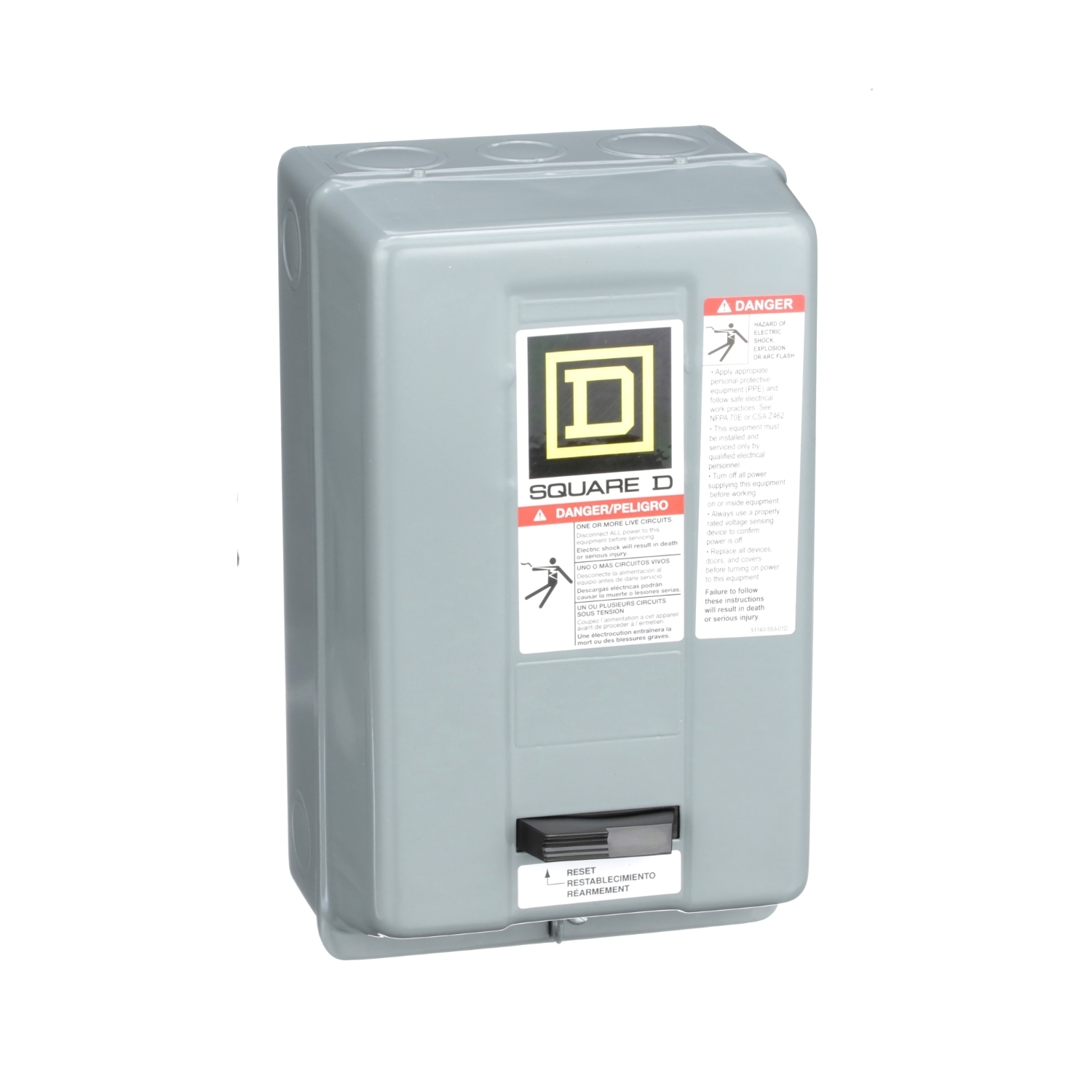 8536SBG2V02H30S Type S Starter, 110/120 VAC V Coil, Non-Reversing Action, 3 Poles, NEMA 1 Enclosure