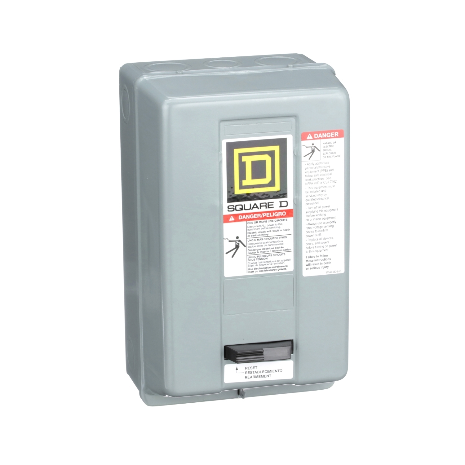 8536SBG2V06H30 Type S Magnetic Starter, 440 VAC at 50 Hz/480 VAC at 60 Hz V Coil, 3 Poles, NEMA 1 Enclosure