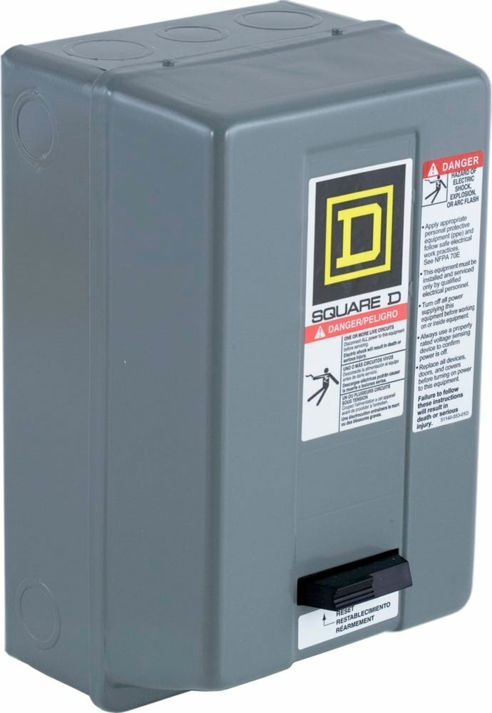 8536SBG3V06 Type S Magnetic Starter, 440 V AC at 50 Hz/480 V AC at 60 Hz V Coil, Non-Reversing Action, 3 Poles, NEMA 1 Enclosure