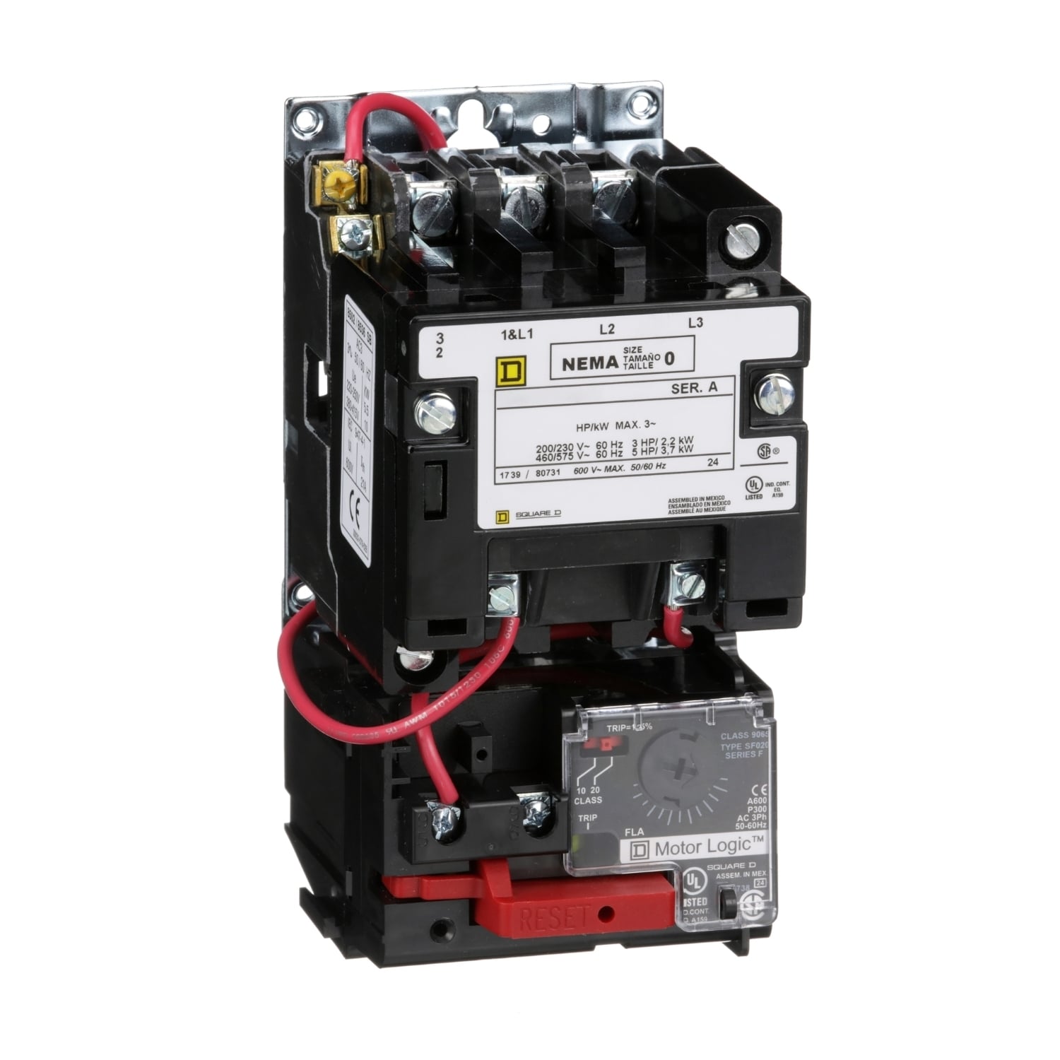 8536SBO2V02H31S Type S Magnetic Starter, 110 VAC at 50 Hz, 120 VAC at 60 Hz V Coil, 3 Poles, Open Enclosure