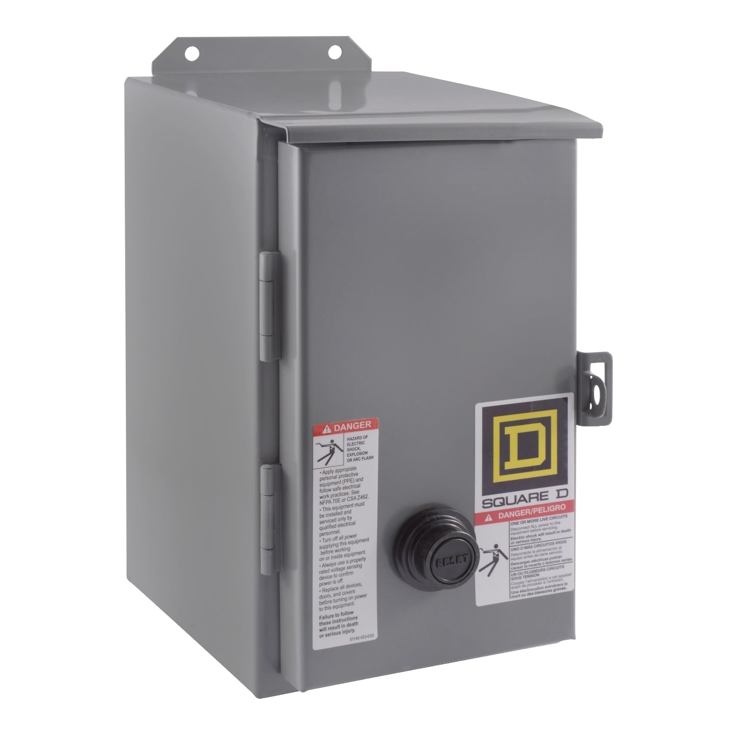 8536SCA3V08 Type S Magnetic Starter, 208 VAC at 60 Hz V Coil, Non-Reversing Action, 3 Poles, NEMA 12 Enclosure