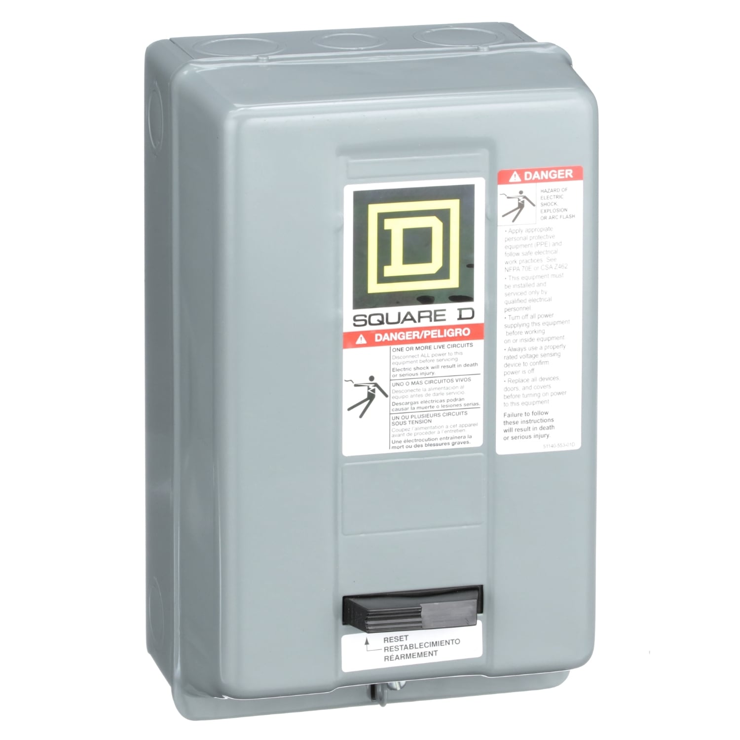 8536SCG2V03 Type S Starter, 220/240 VAC V Coil, Non-Reversing Action, 2 Poles, NEMA 1 Enclosure